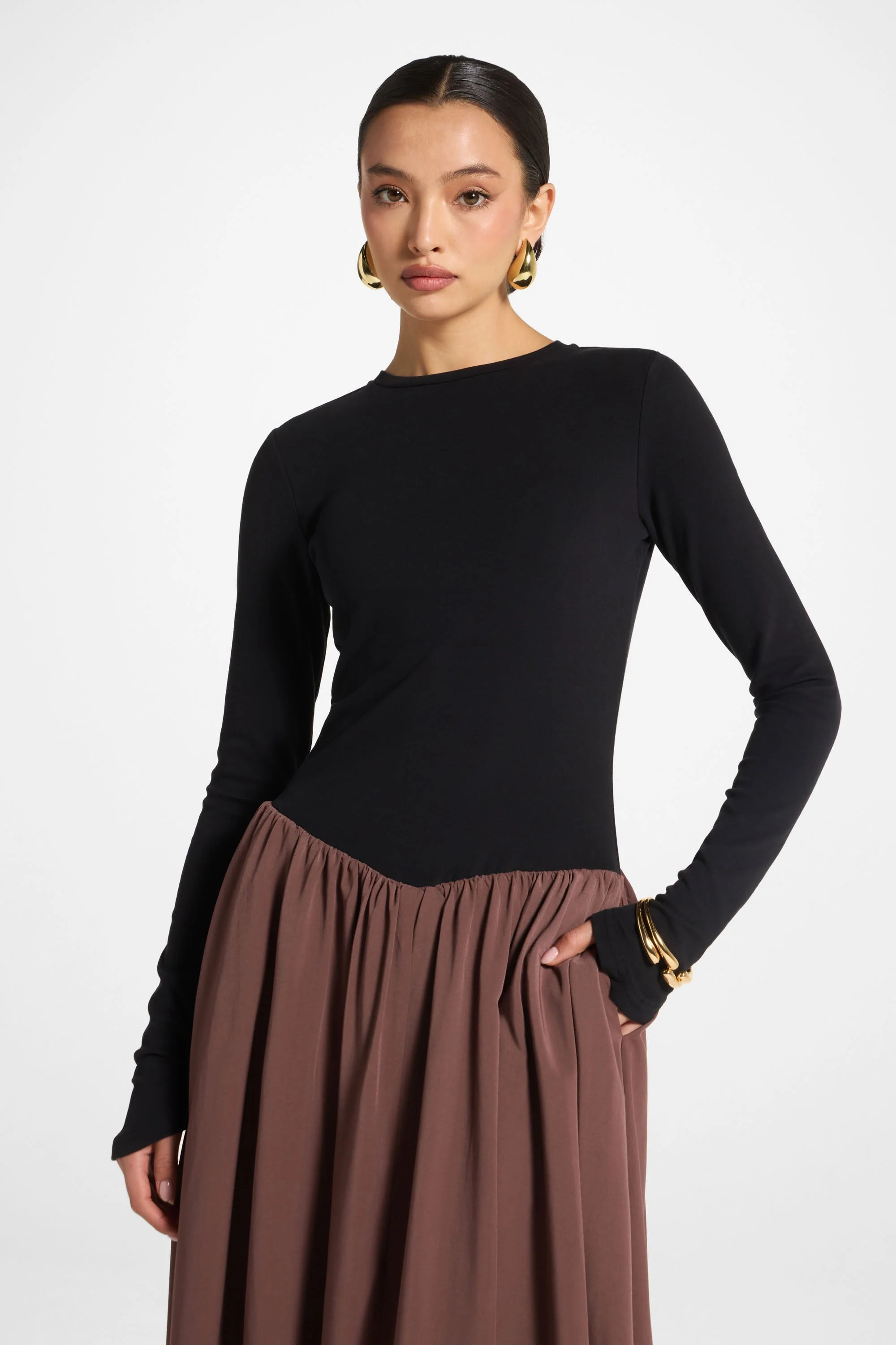 Stella Maxi Dress - Black Coffee - Image 2