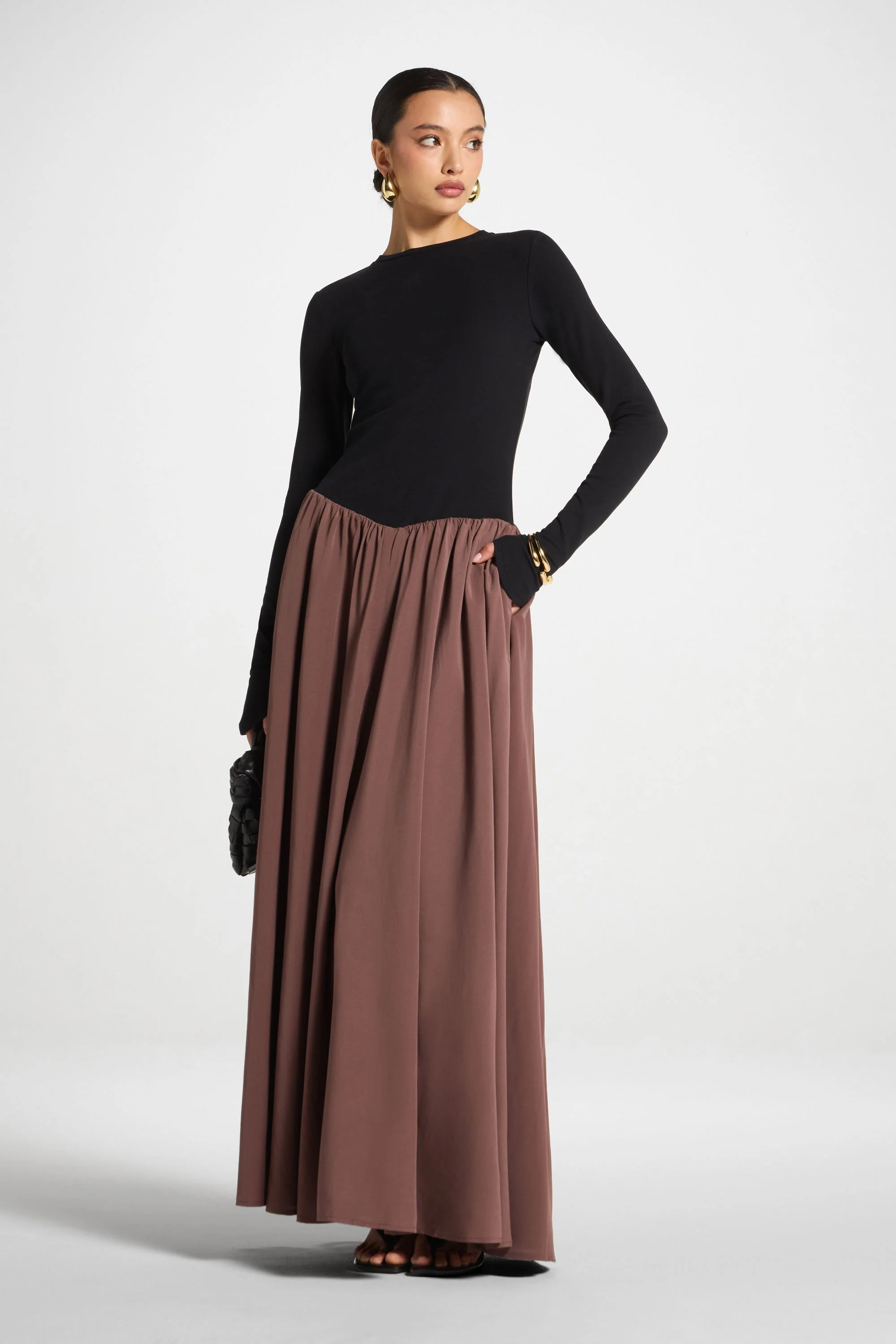 Stella Maxi Dress - Black Coffee - Image 4