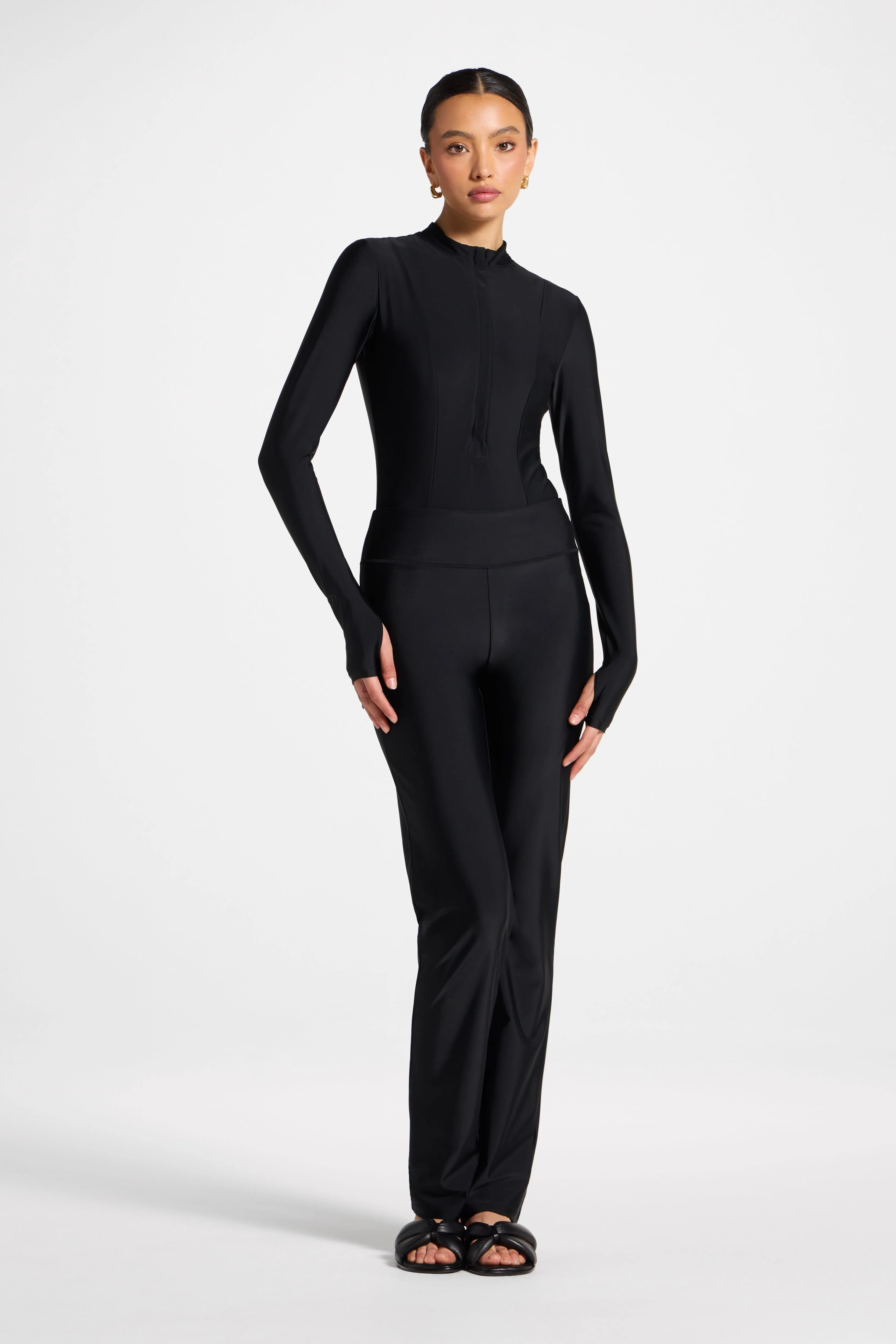 Straight Leg Swim Pants - Black - Image 3