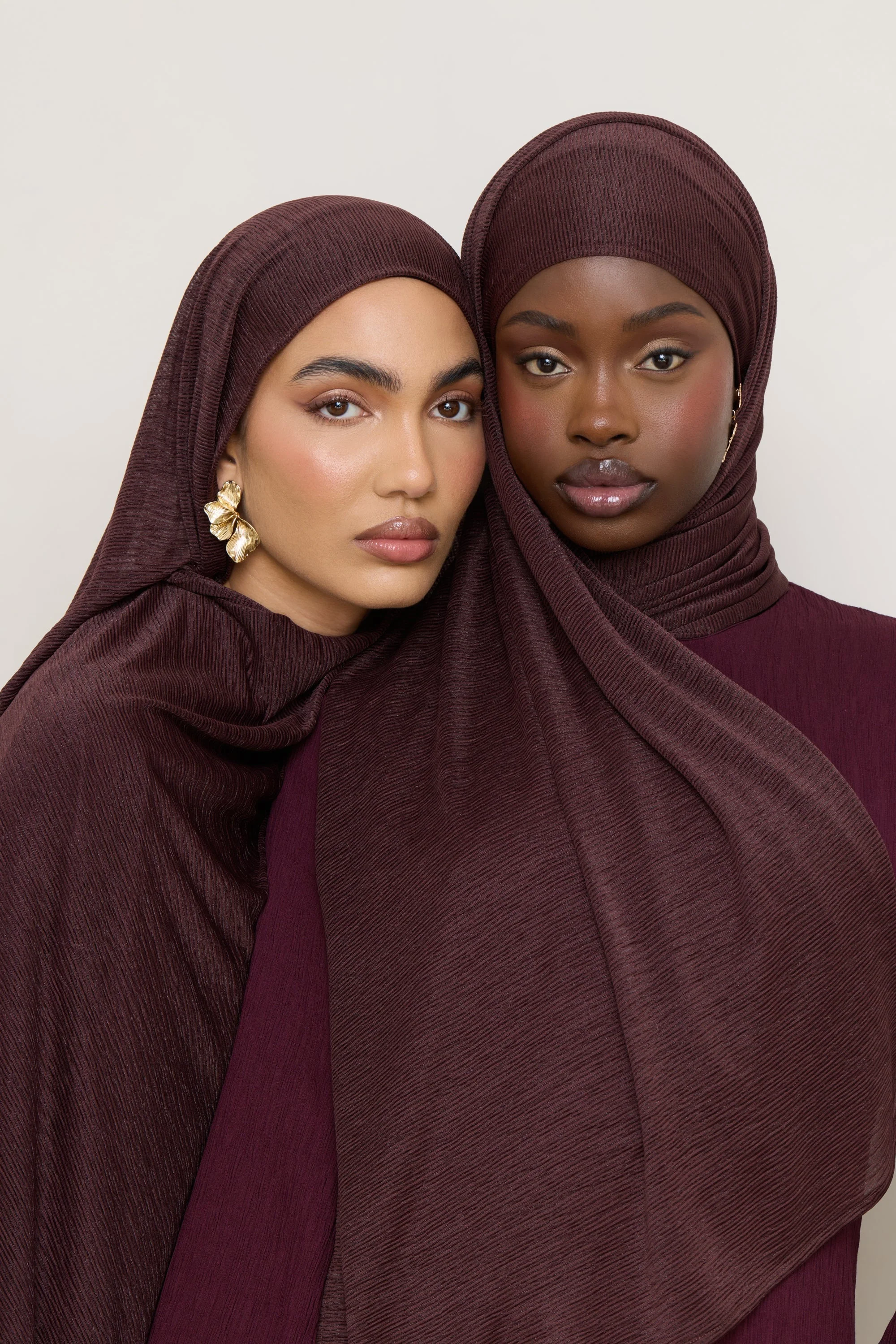 Stretch Stripe Hijab - Chocolate - Image 4