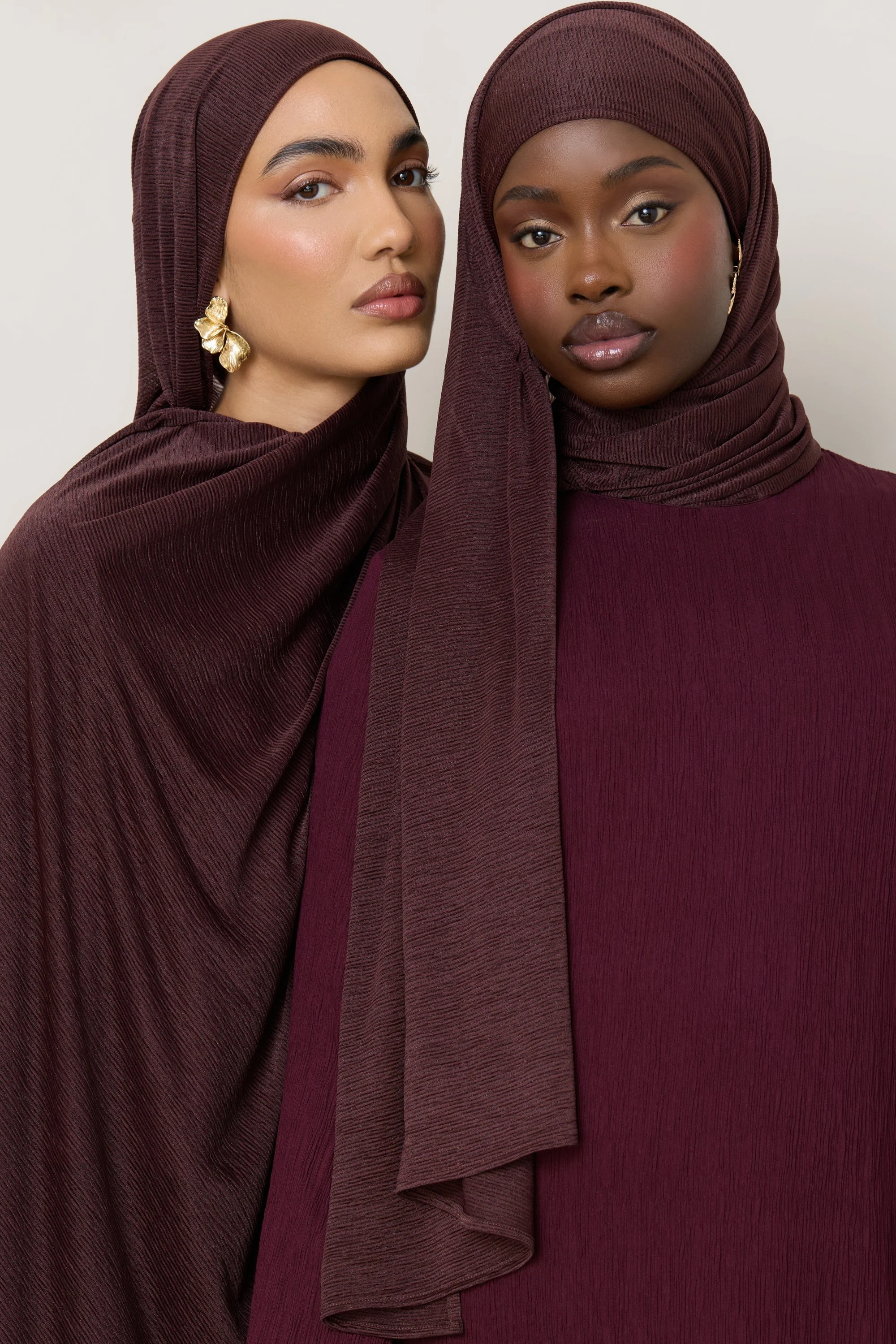 Stretch Stripe Hijab - Chocolate - Image 5