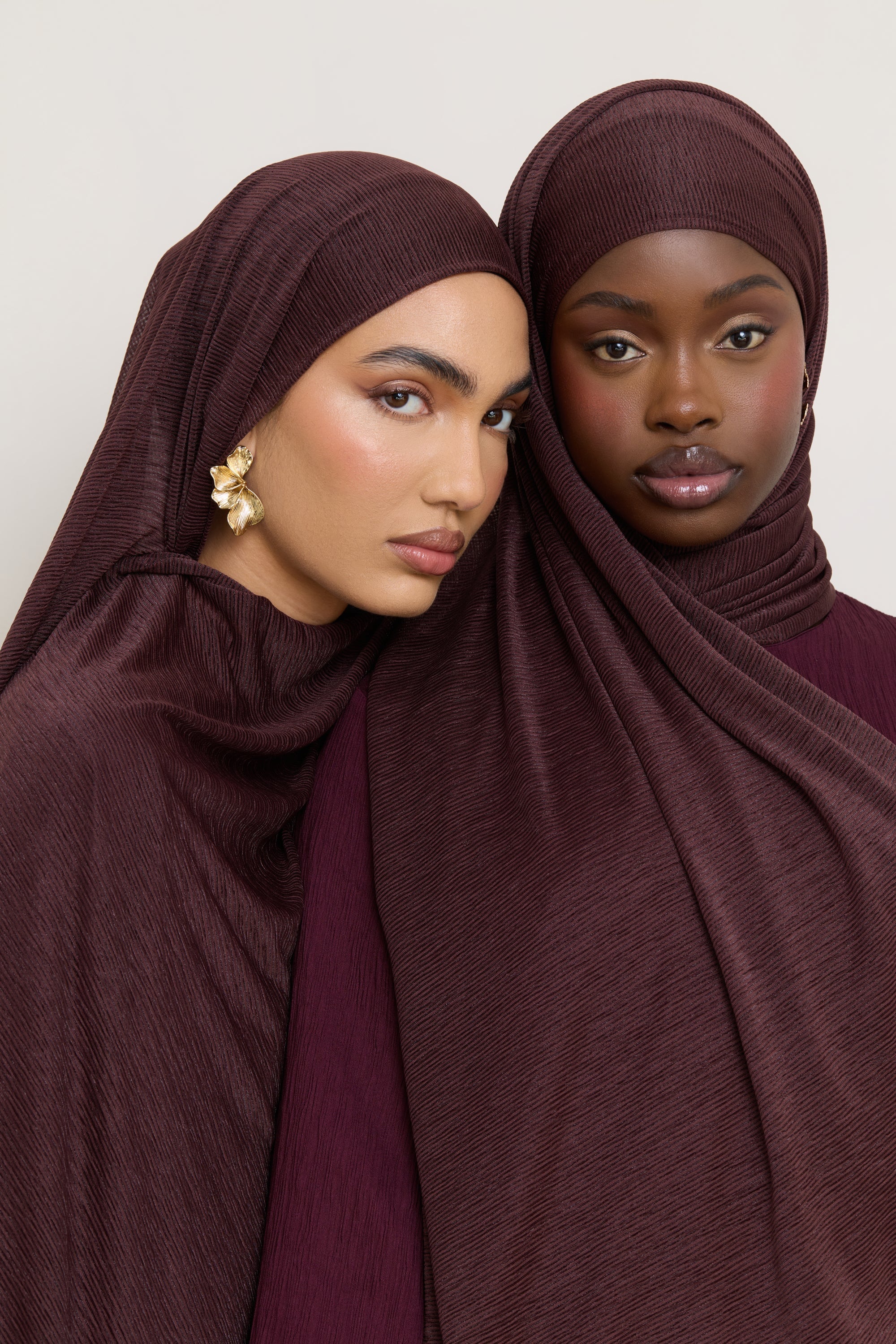 Stretch Stripe Hijab - Chocolate - Image 7