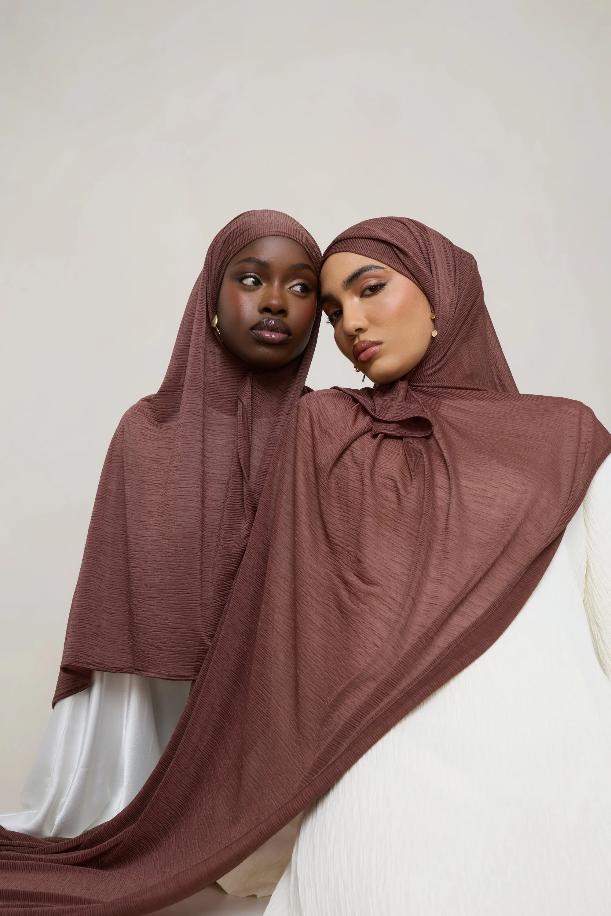 Stretch Stripe Hijab - Cocoa - Image 5
