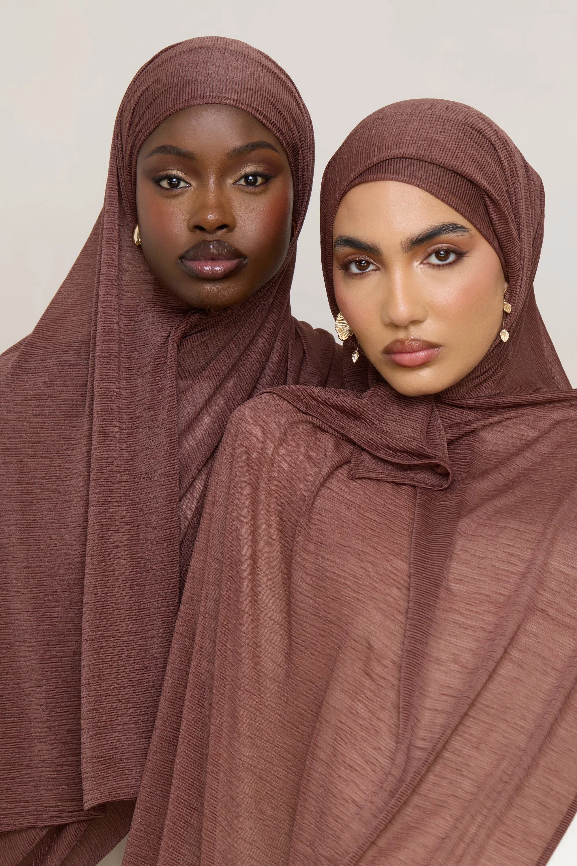 Stretch Stripe Hijab - Cocoa - Image 7