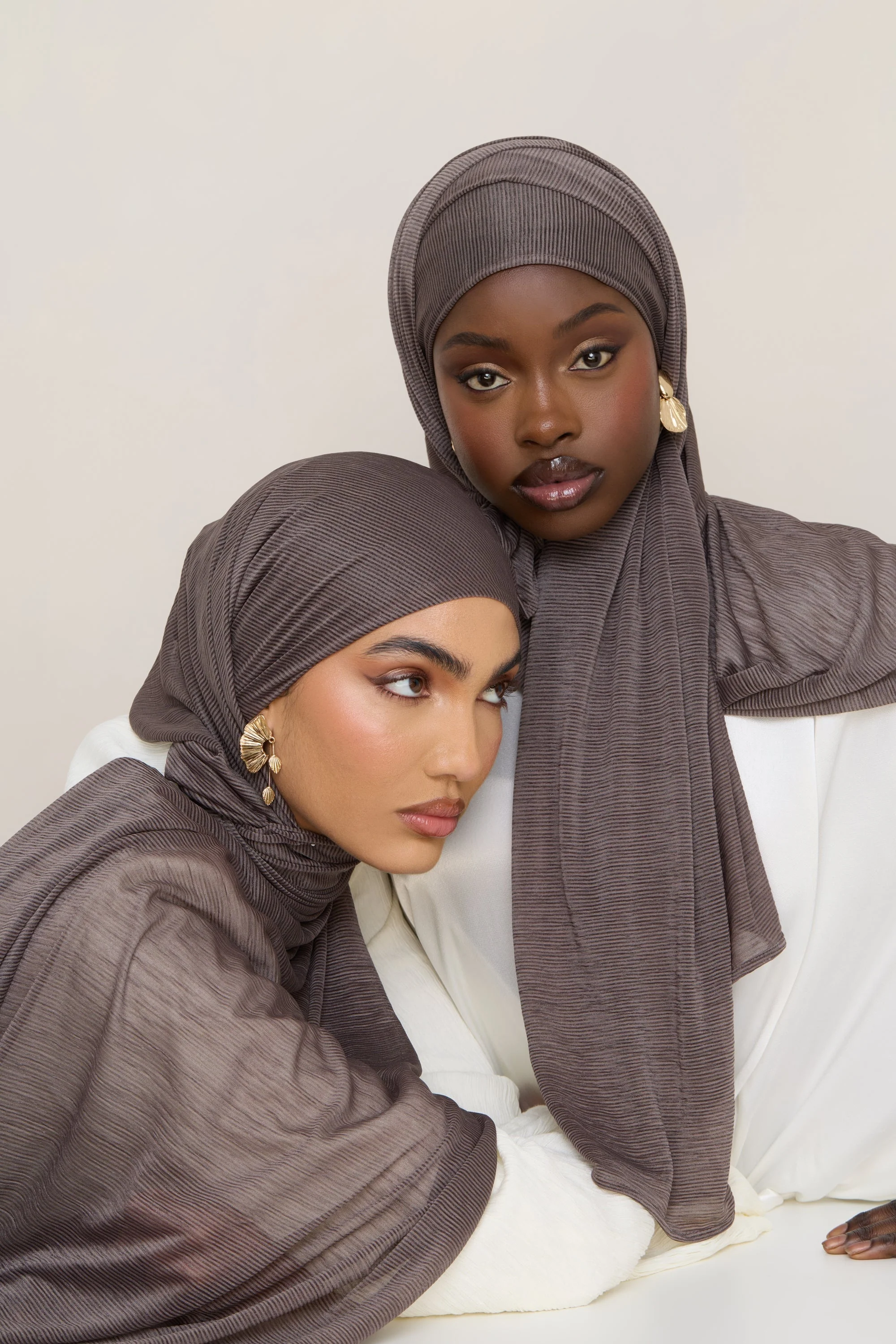 Stretch Stripe Hijab - Coffee Quartz - Image 5