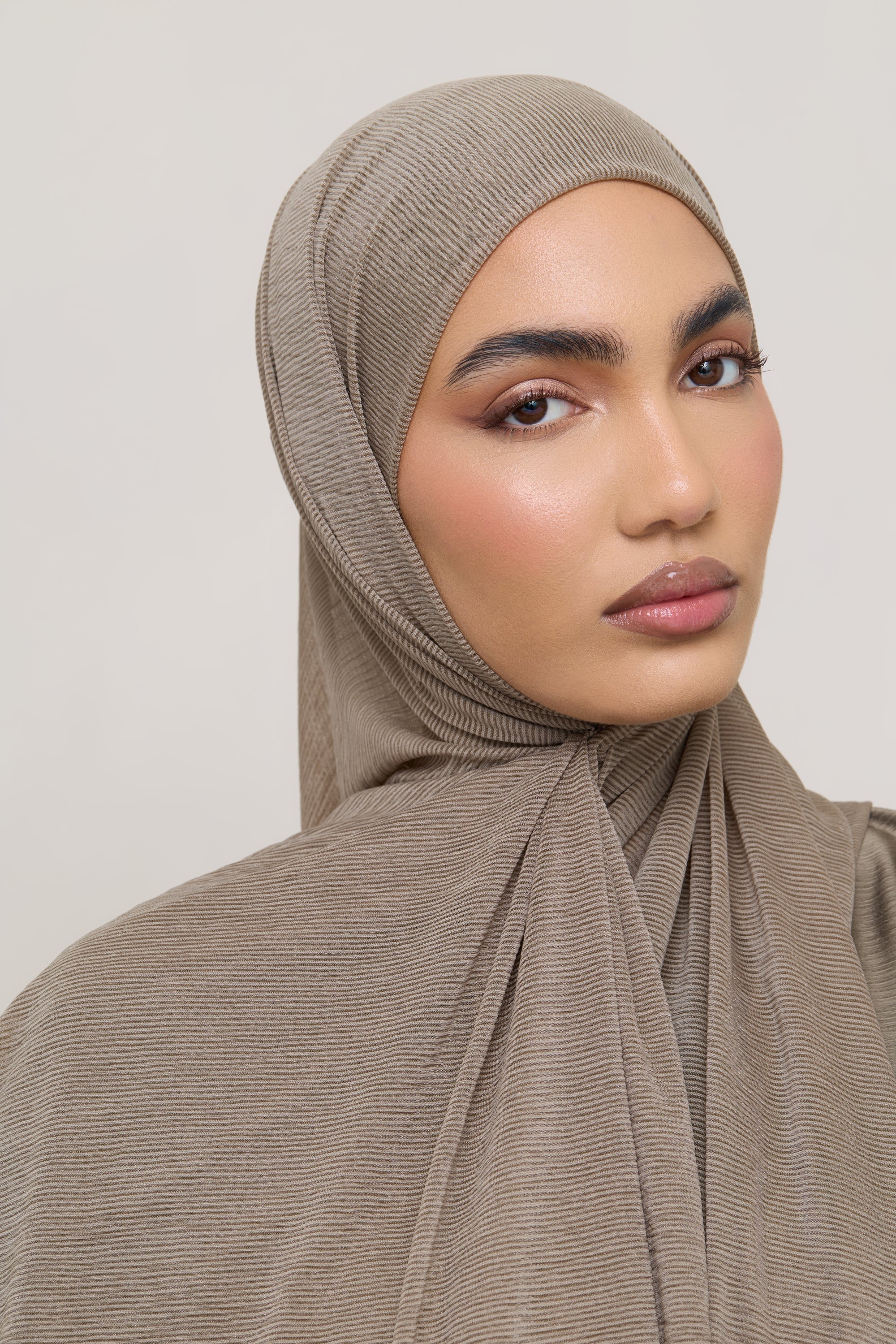 Stretch Stripe Hijab - Zaytoon - Image 4