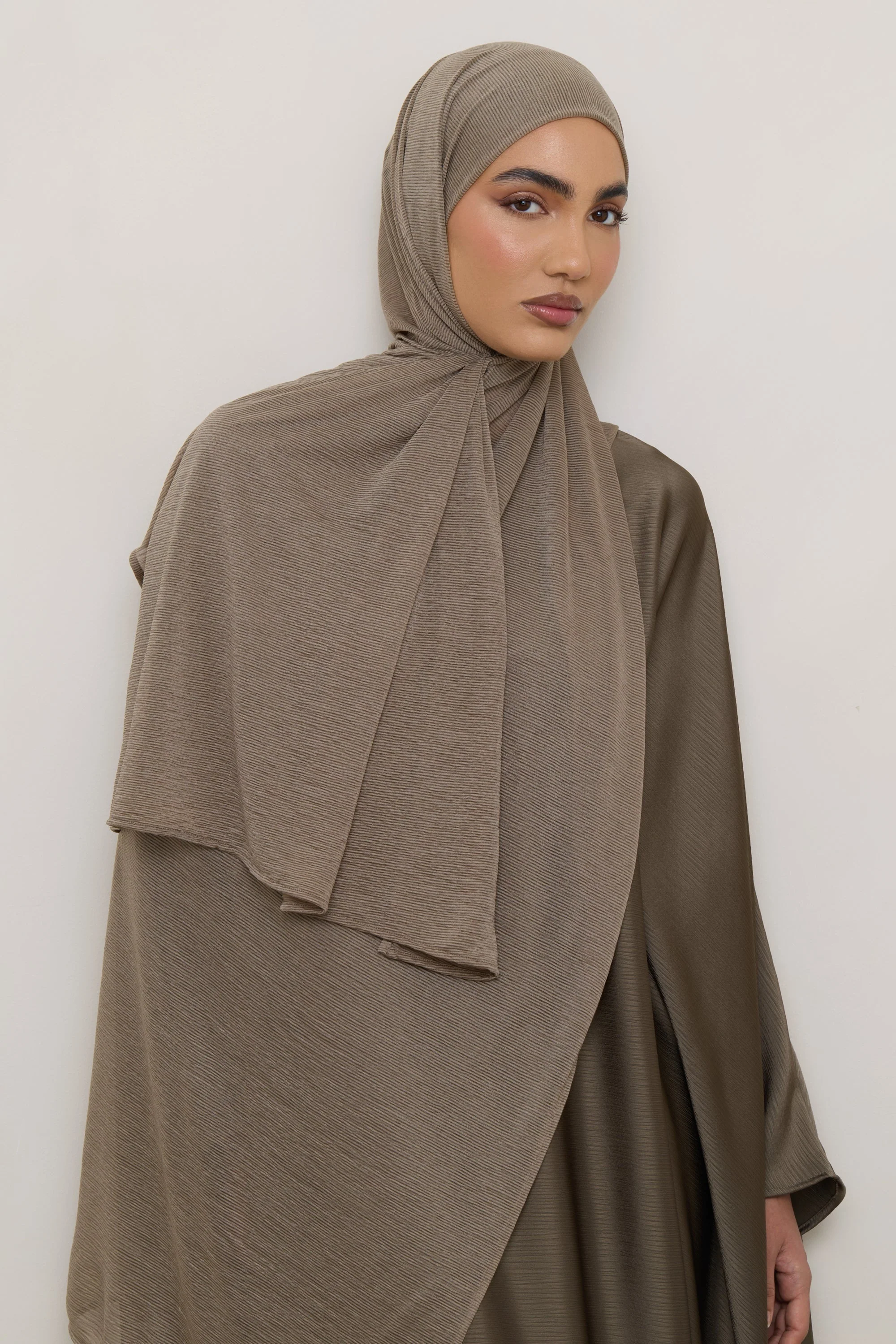 Stretch Stripe Hijab - Zaytoon - Image 7