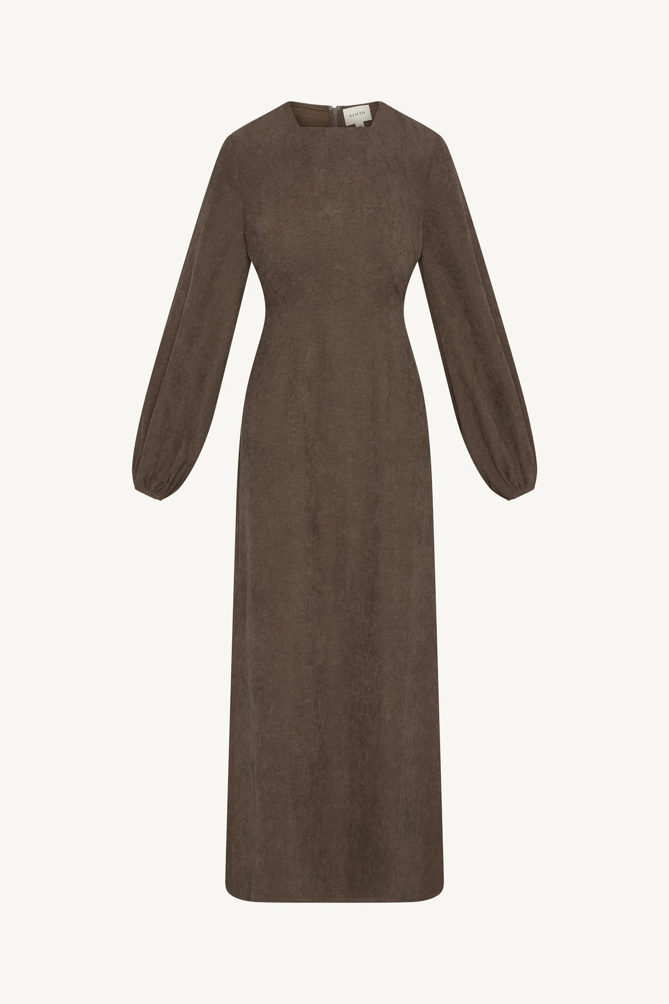 Suede Maxi Dress - Coffee - Image 5