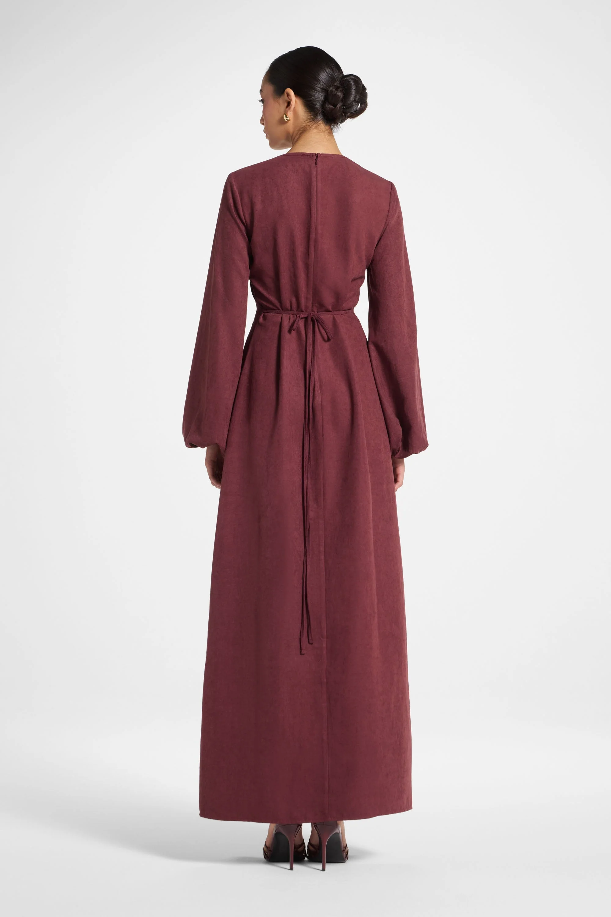 Suede Maxi Dress - Fig - Image 5