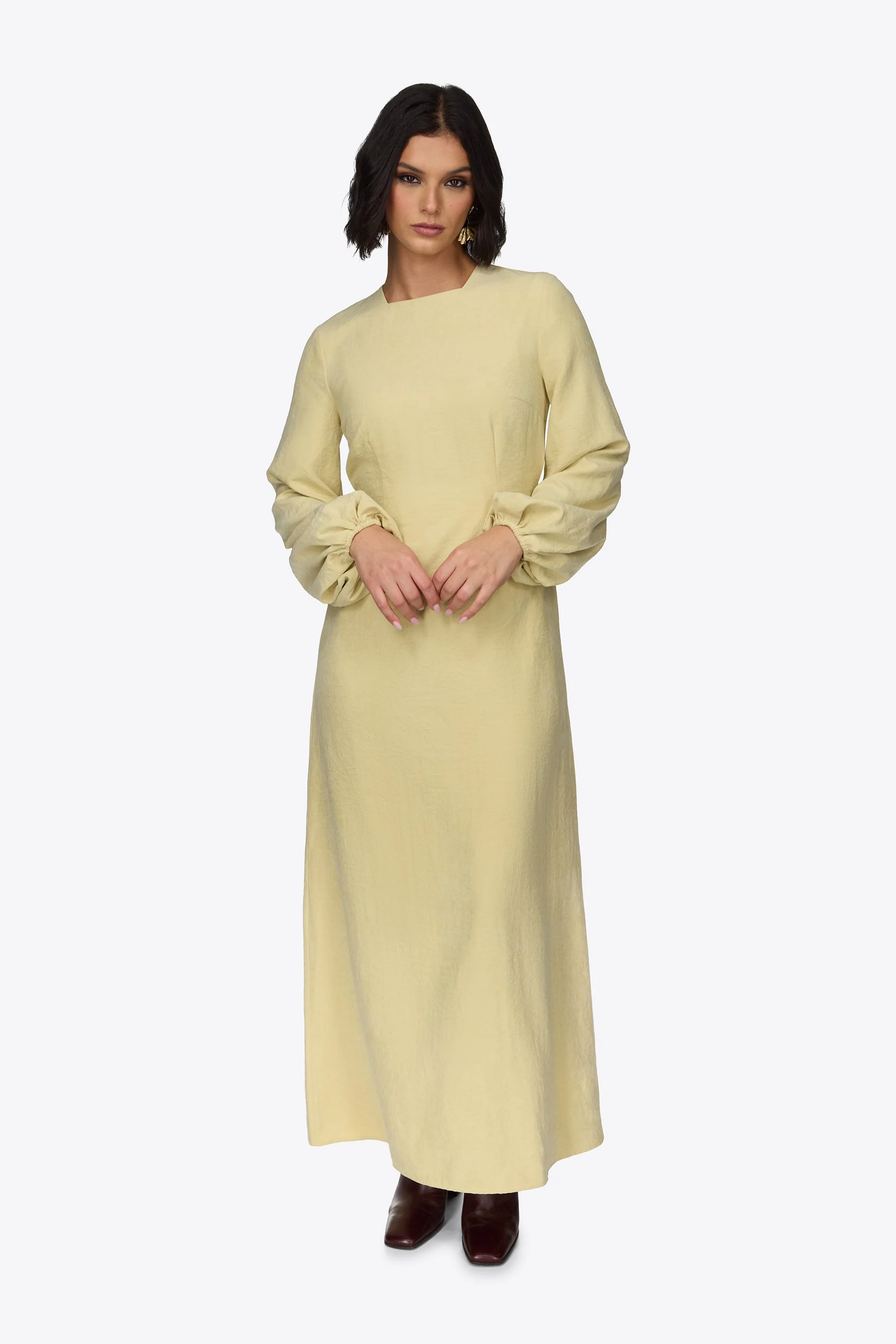 Suede Maxi Dress - Wheat - Image 2