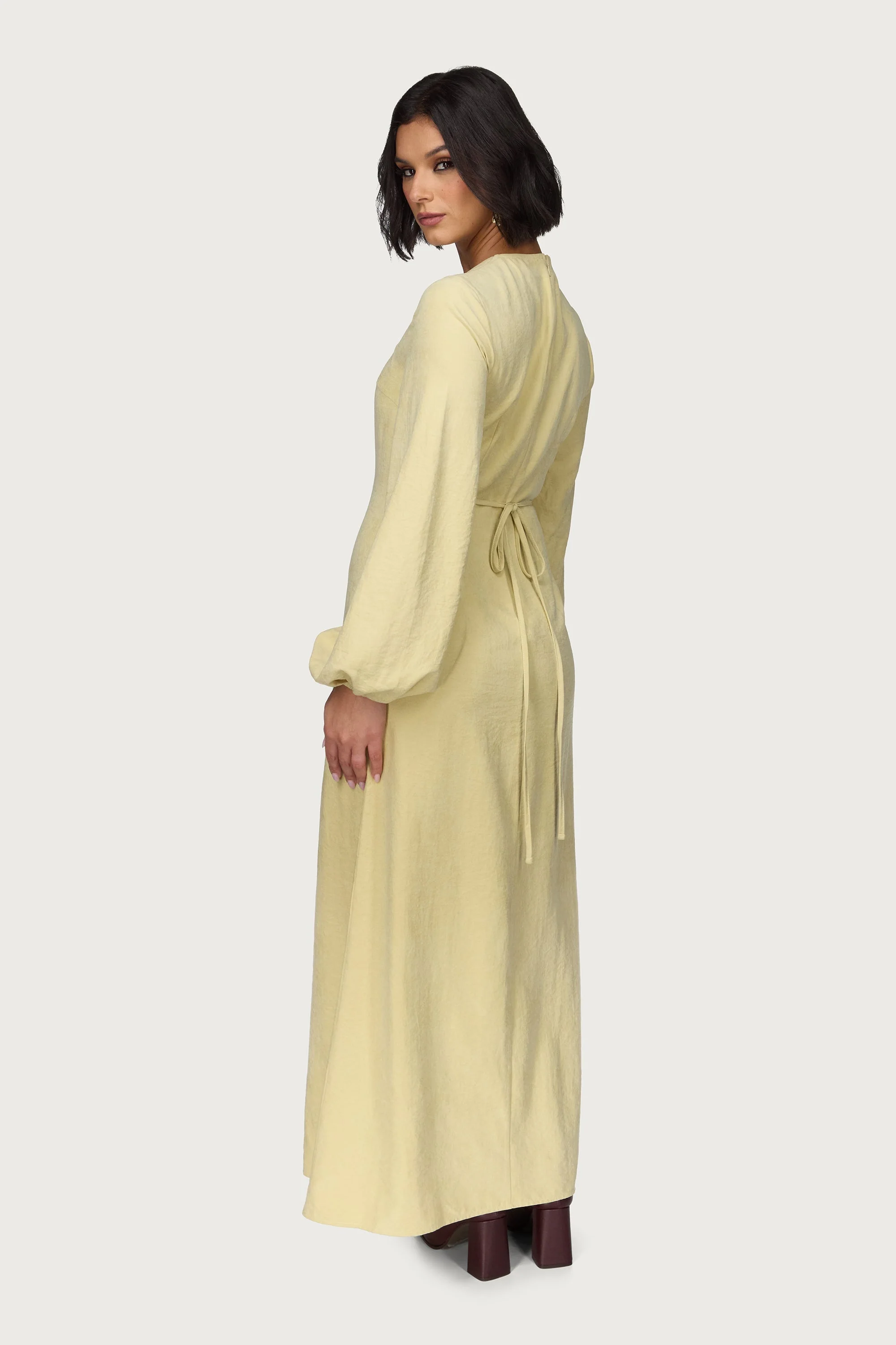 Suede Maxi Dress - Wheat - Image 6