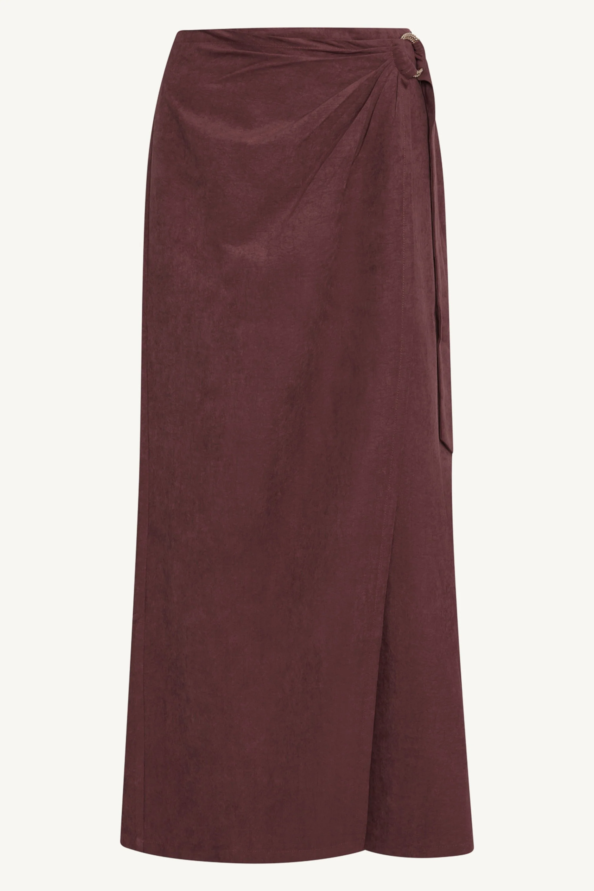 Suede Wrap Skirt - Fig - Image 9