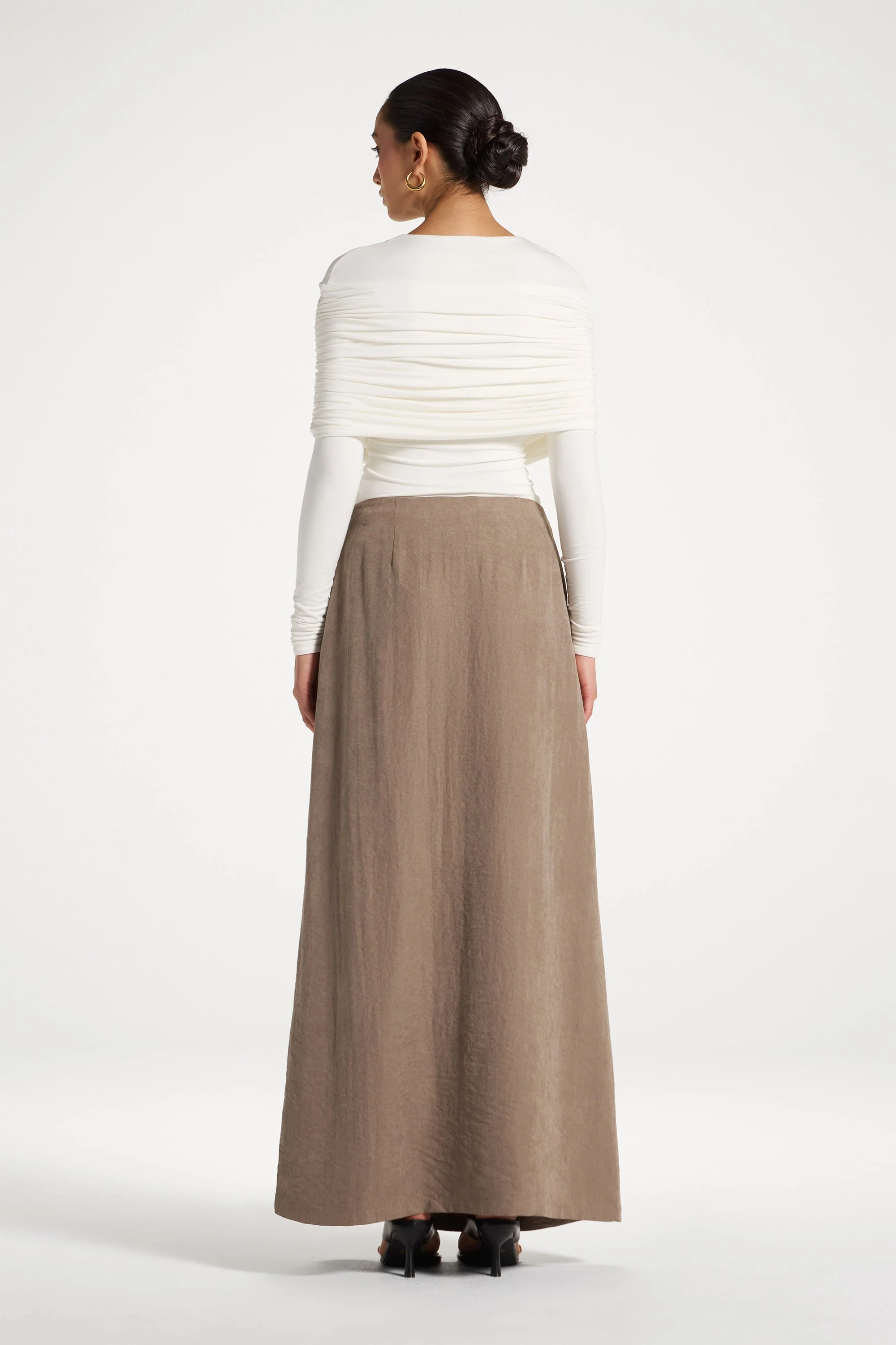 Suede Wrap Skirt - Pebble - Image 6