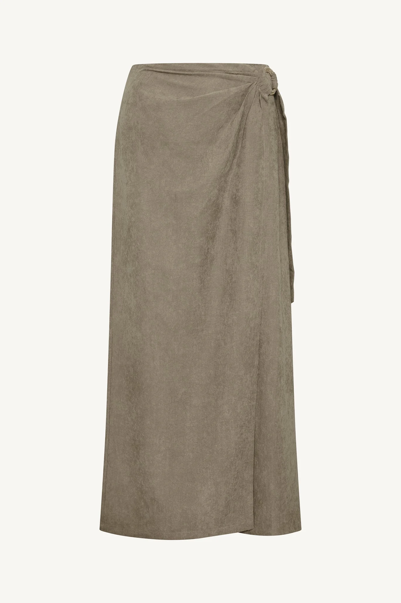 Suede Wrap Skirt - Pebble - Image 8