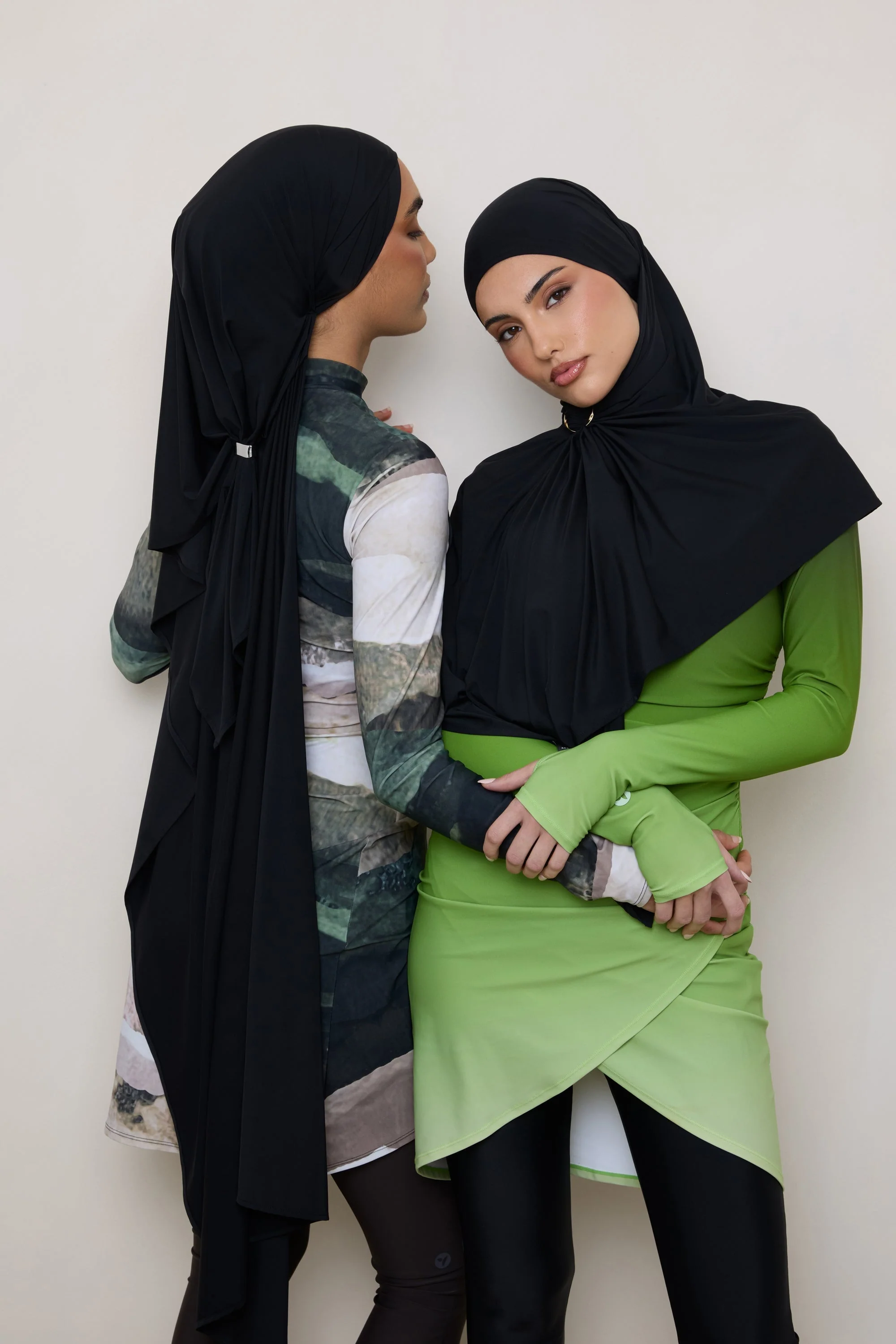 Swim Hijab & Cap Set - Black - Image 10