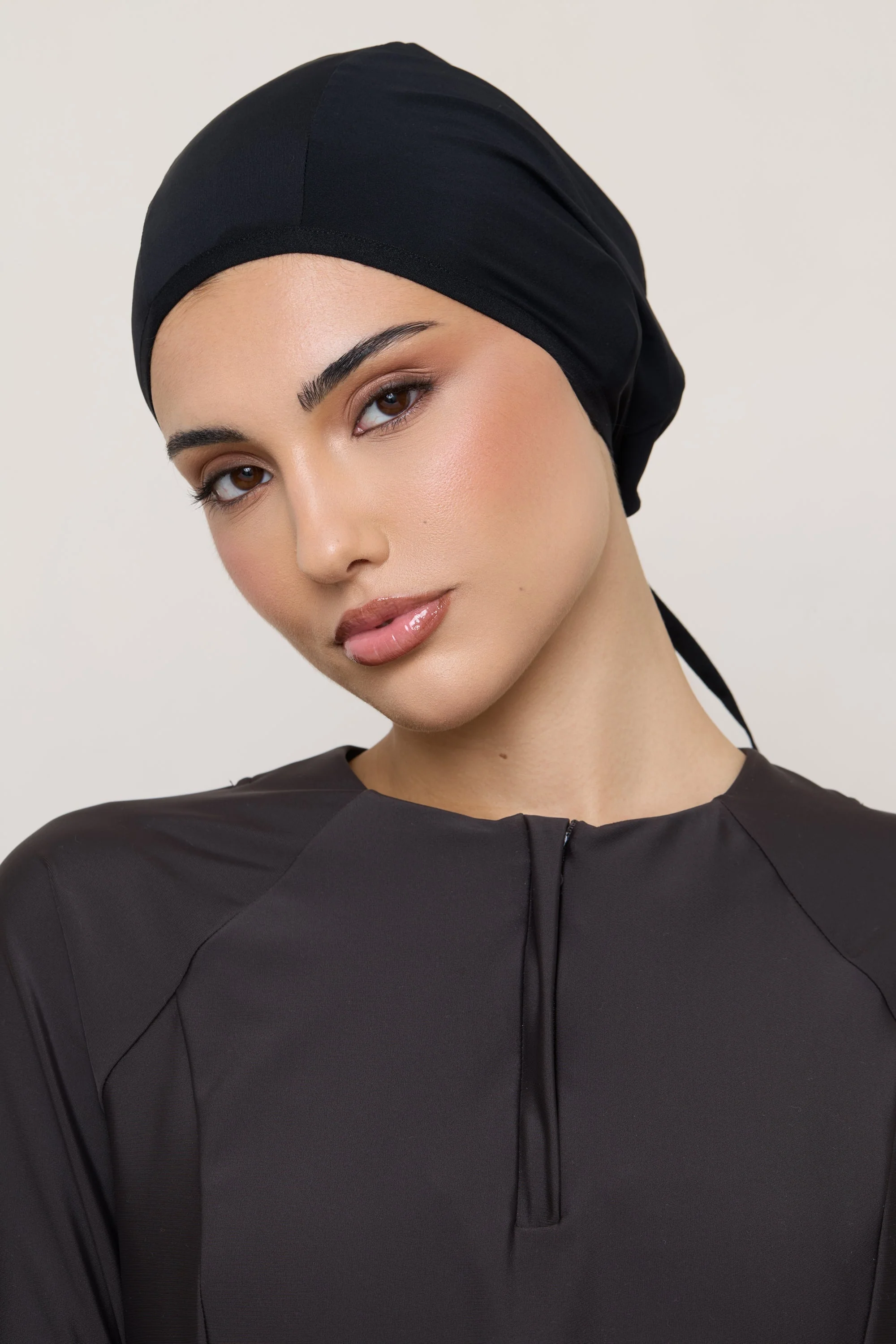Swim Hijab & Cap Set - Black - Image 11