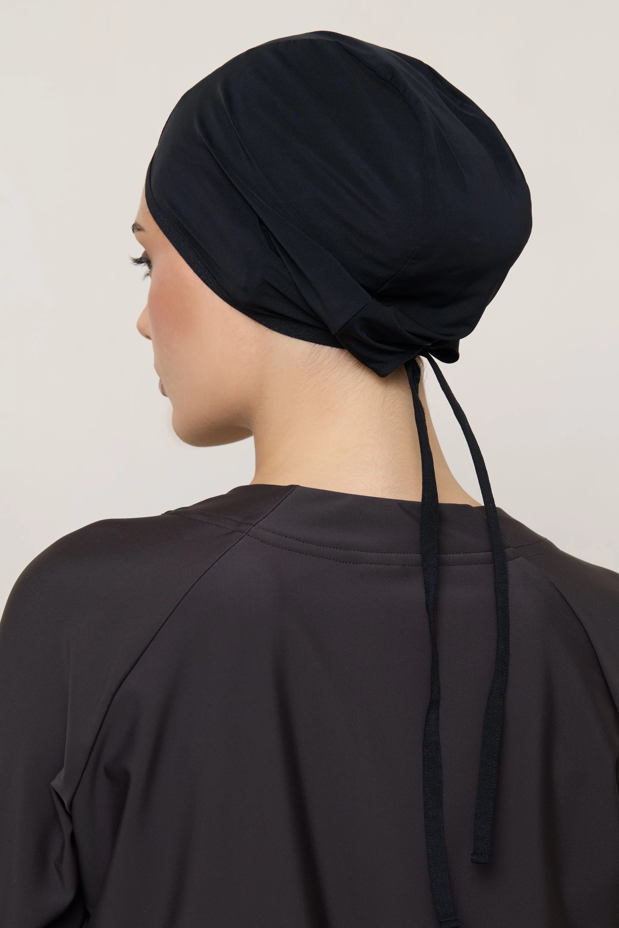 Swim Hijab & Cap Set - Black - Image 16