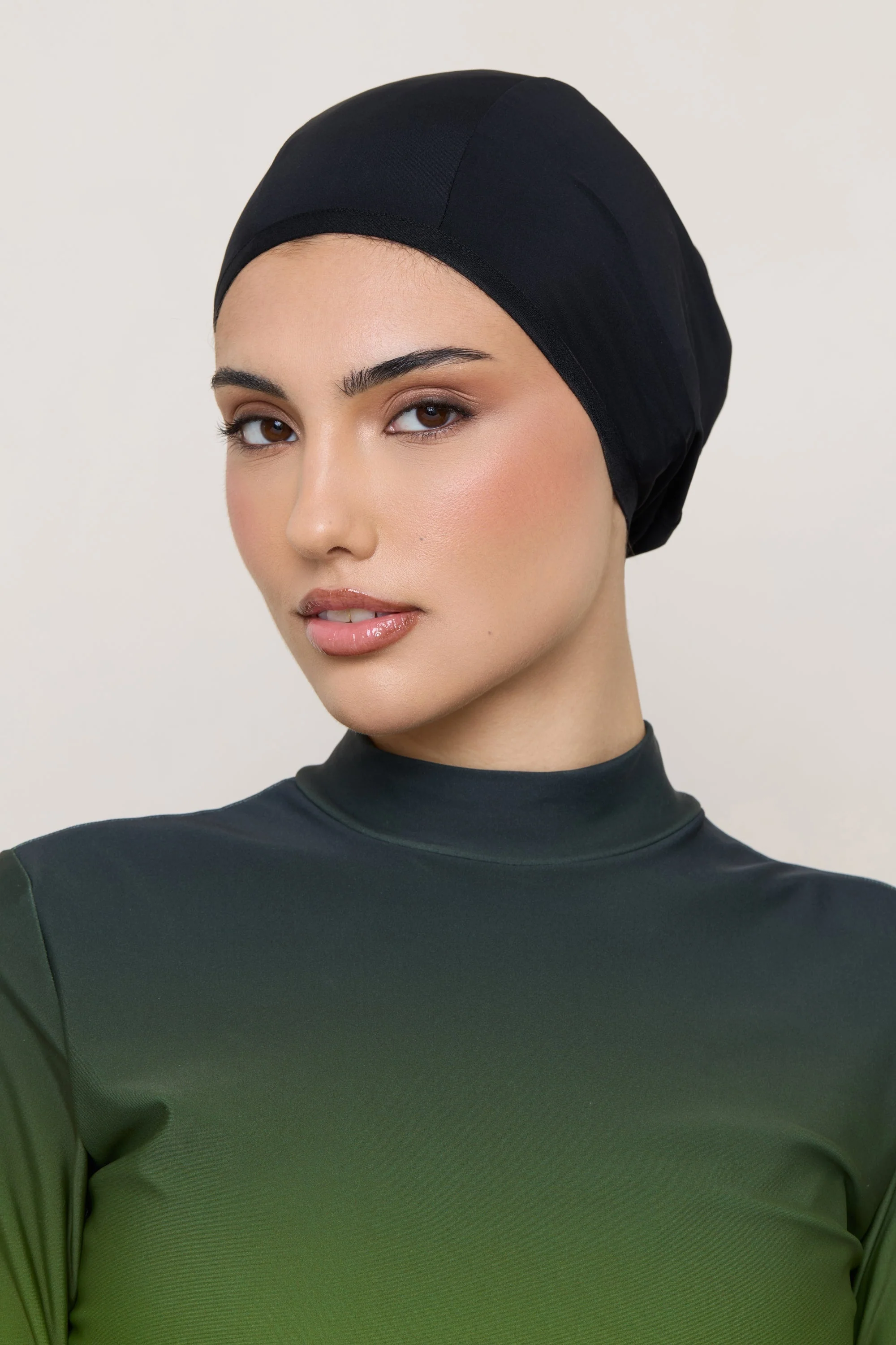 Swim Hijab & Cap Set - Black - Image 4