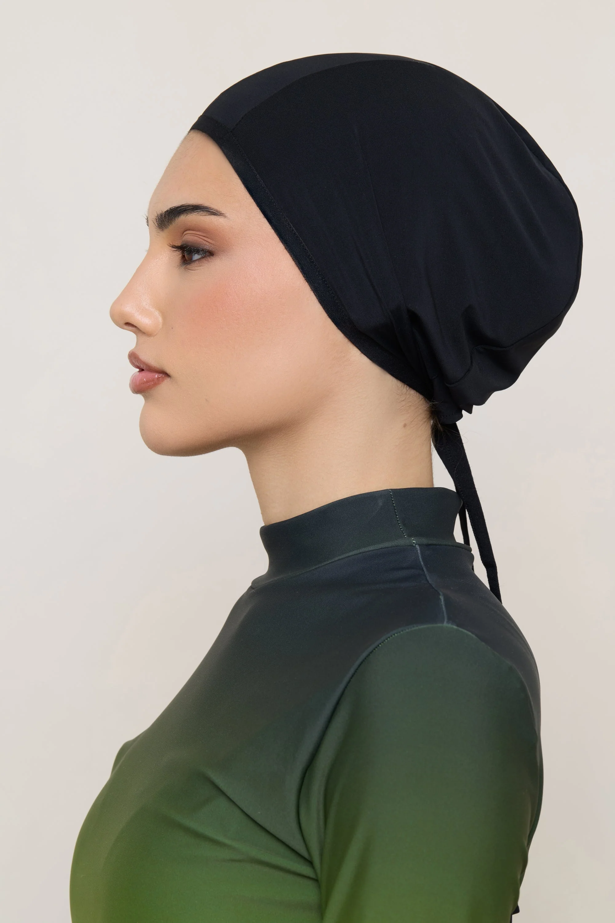Swim Hijab & Cap Set - Black - Image 5