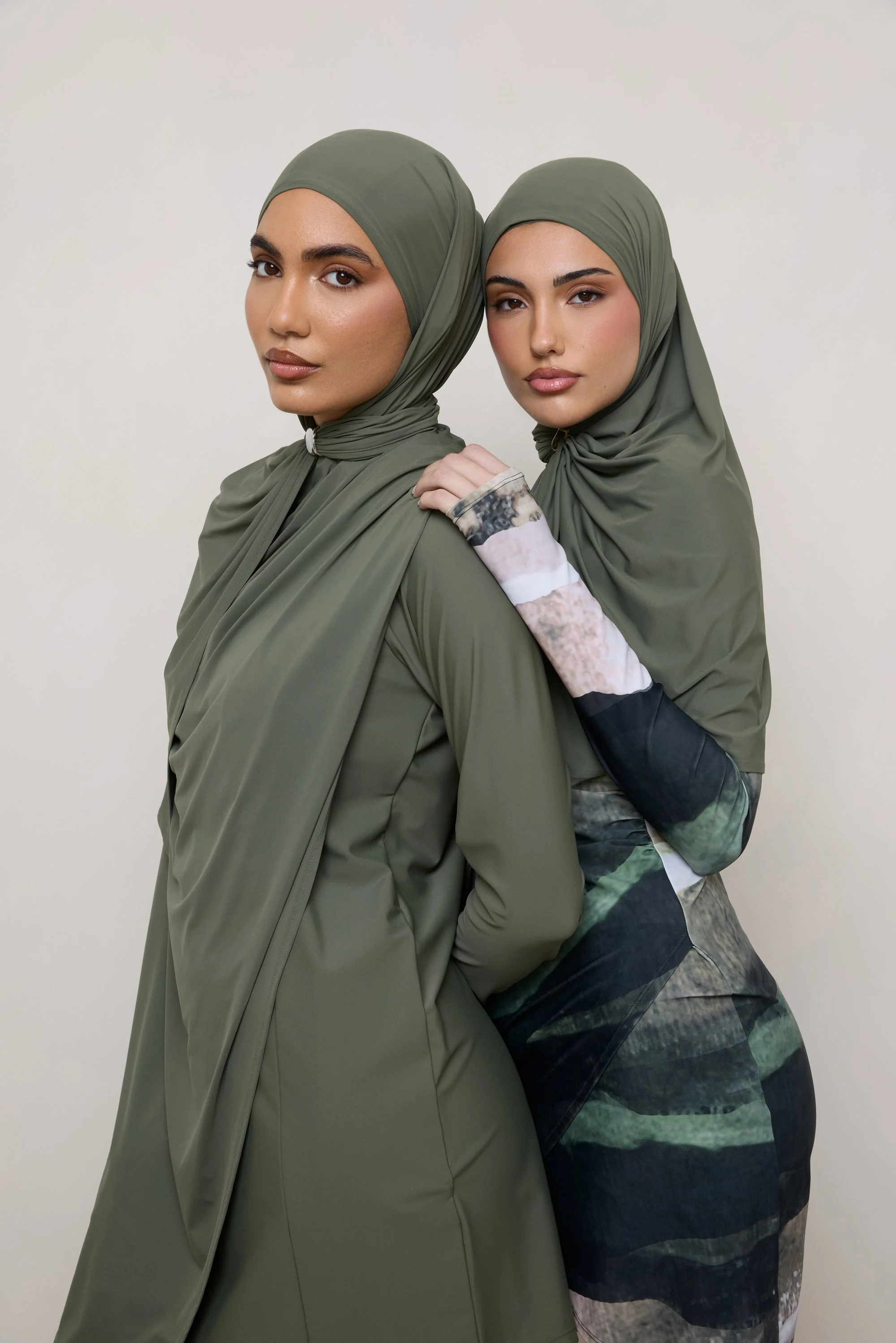 Swim Hijab & Cap Set - Dusty Olive - Image 10