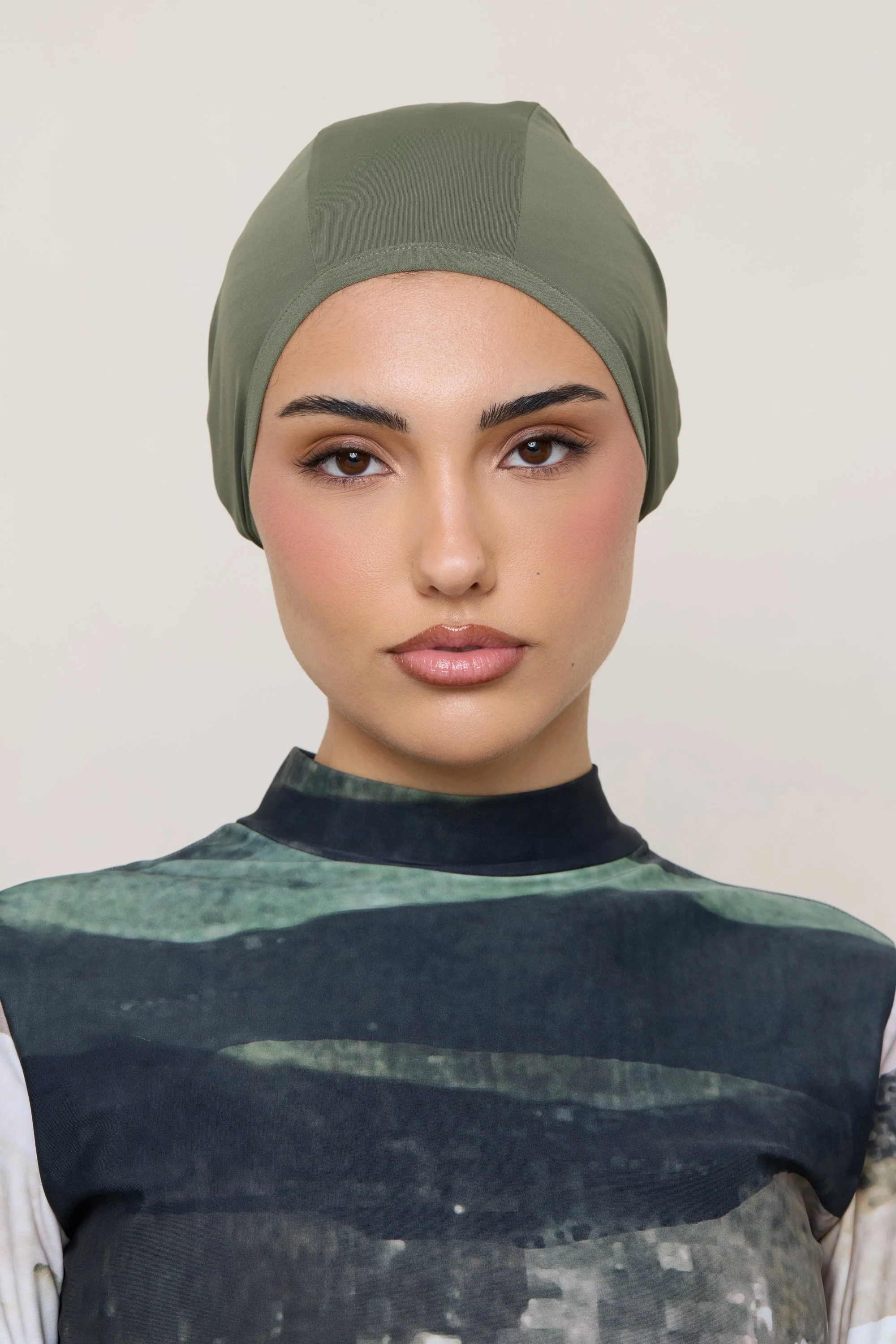 Swim Hijab & Cap Set - Dusty Olive - Image 4