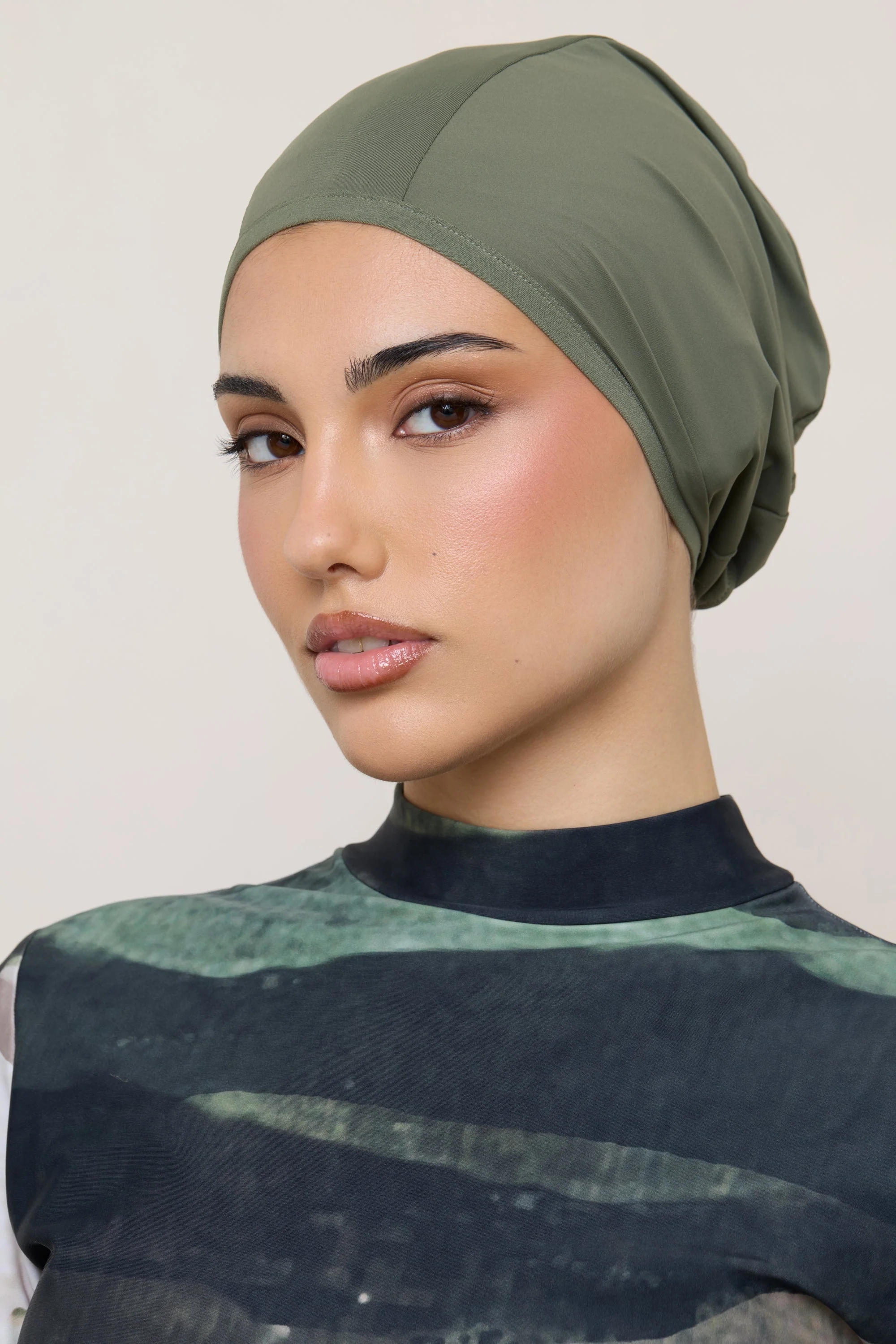 Swim Hijab & Cap Set - Dusty Olive - Image 6