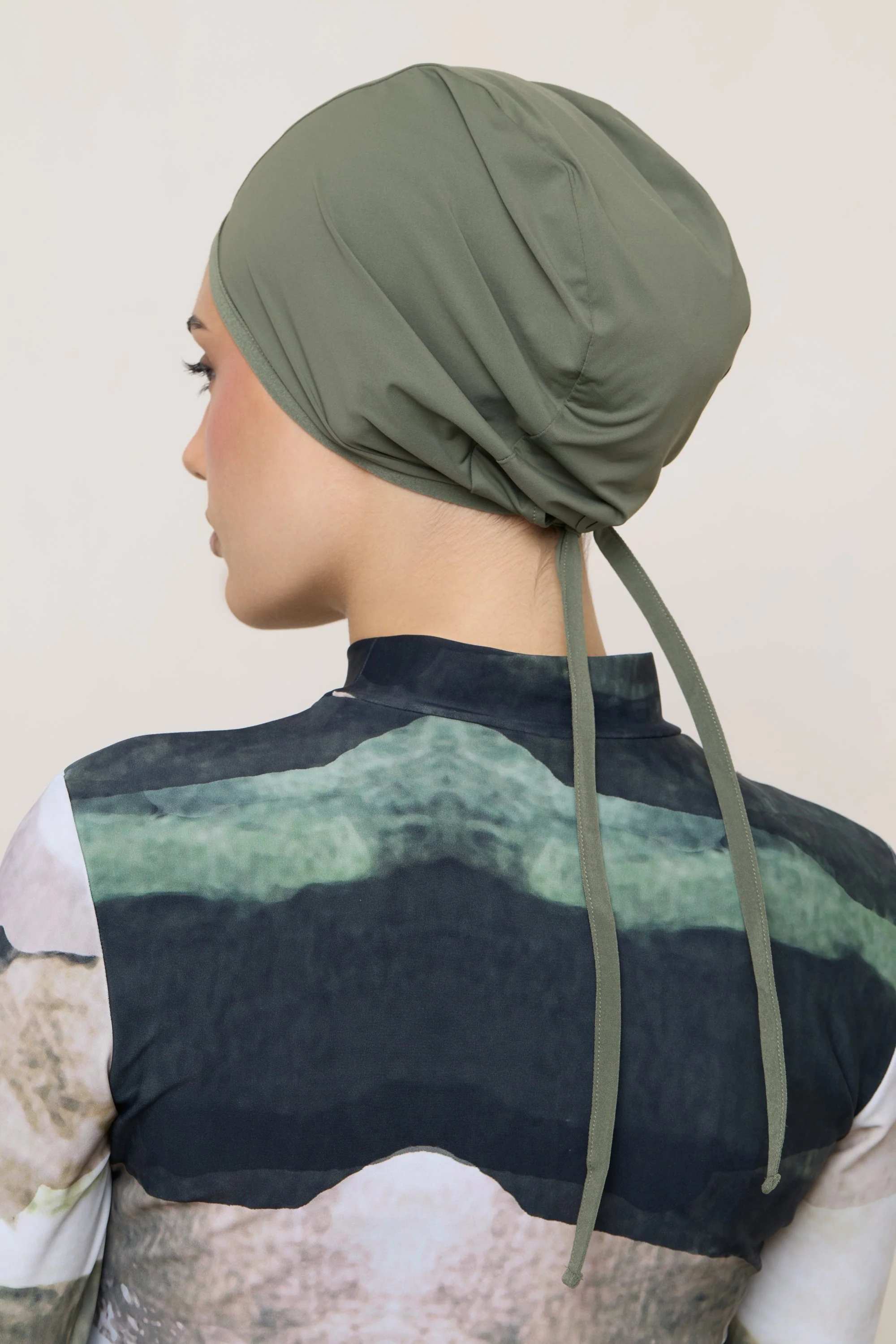 Swim Hijab & Cap Set - Dusty Olive - Image 7