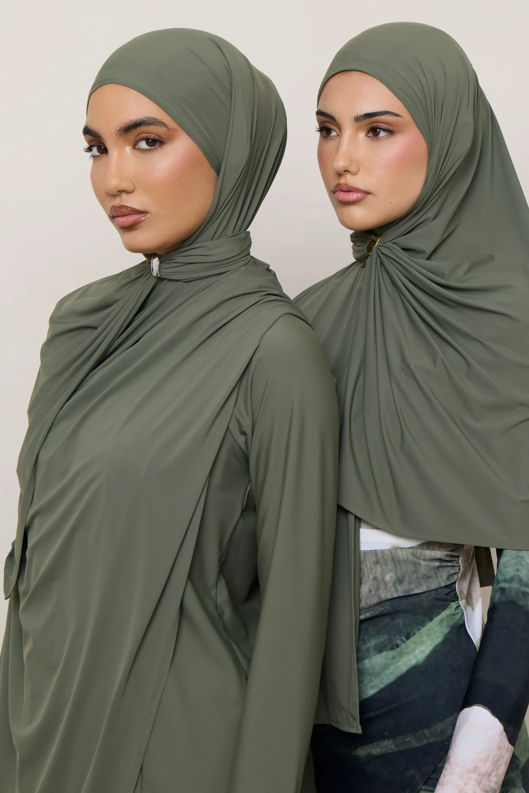 Swim Hijab & Cap Set - Dusty Olive - Image 8