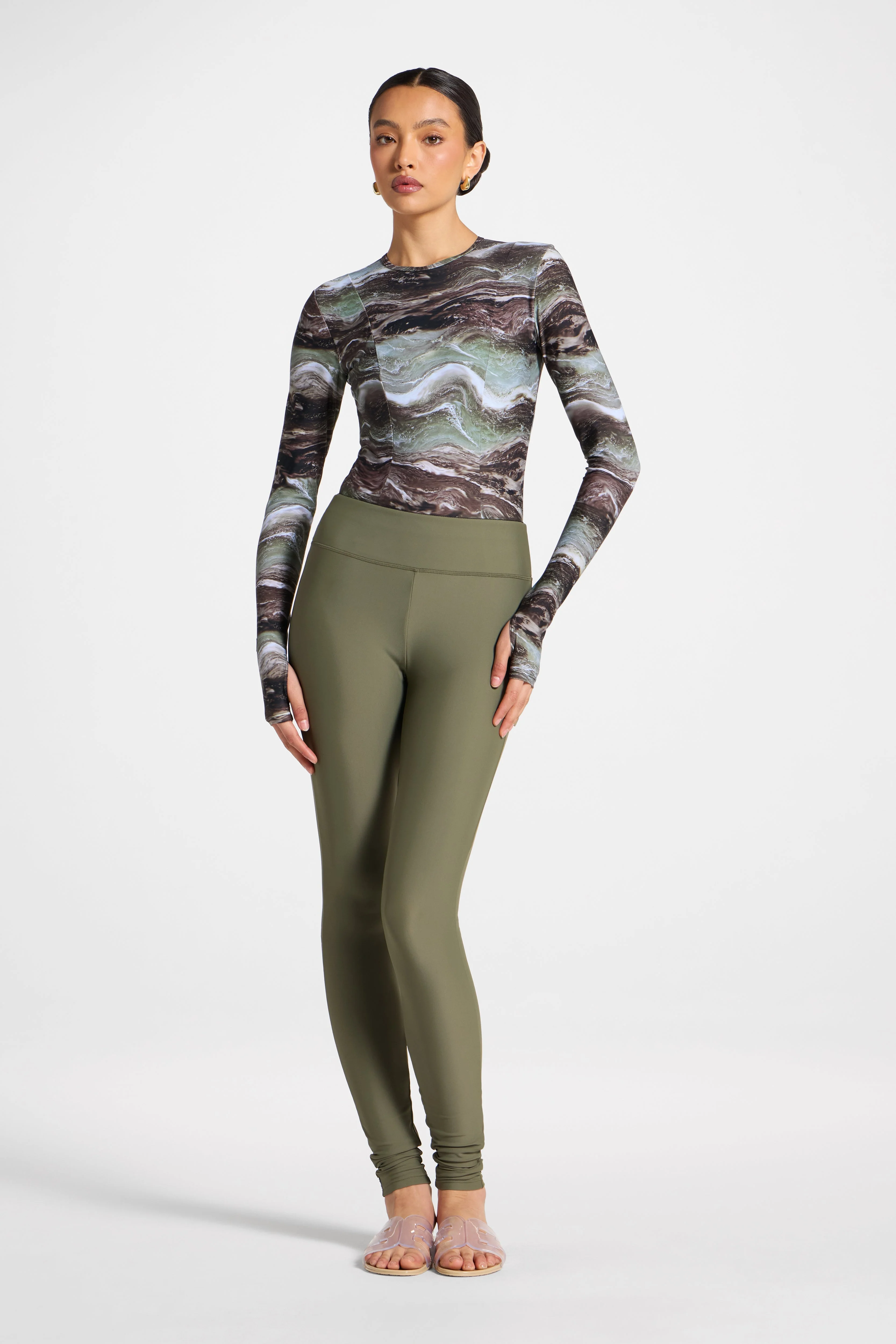 Swim Leggings - Dusty Olive
