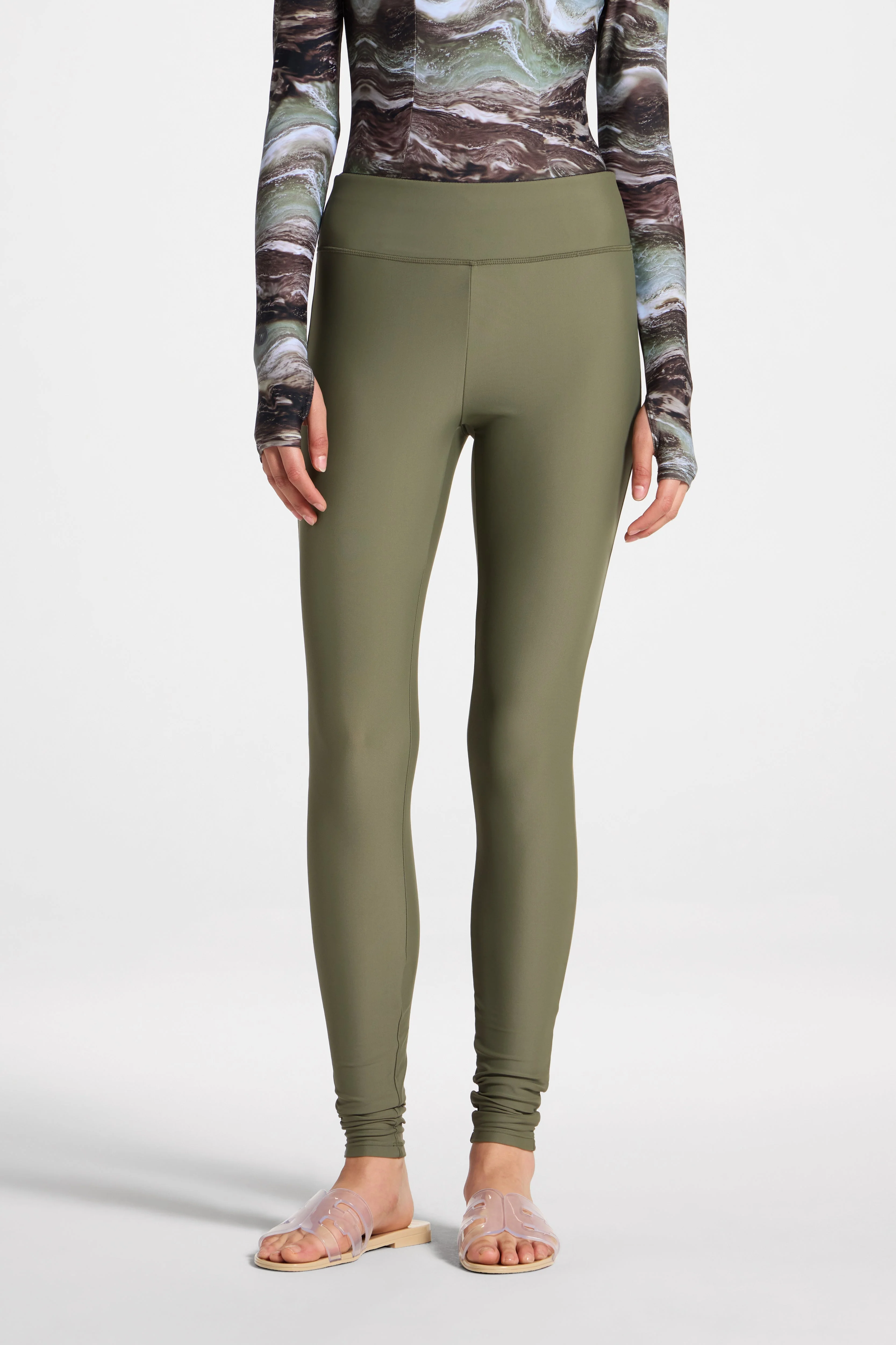 Swim Leggings - Dusty Olive - Image 2