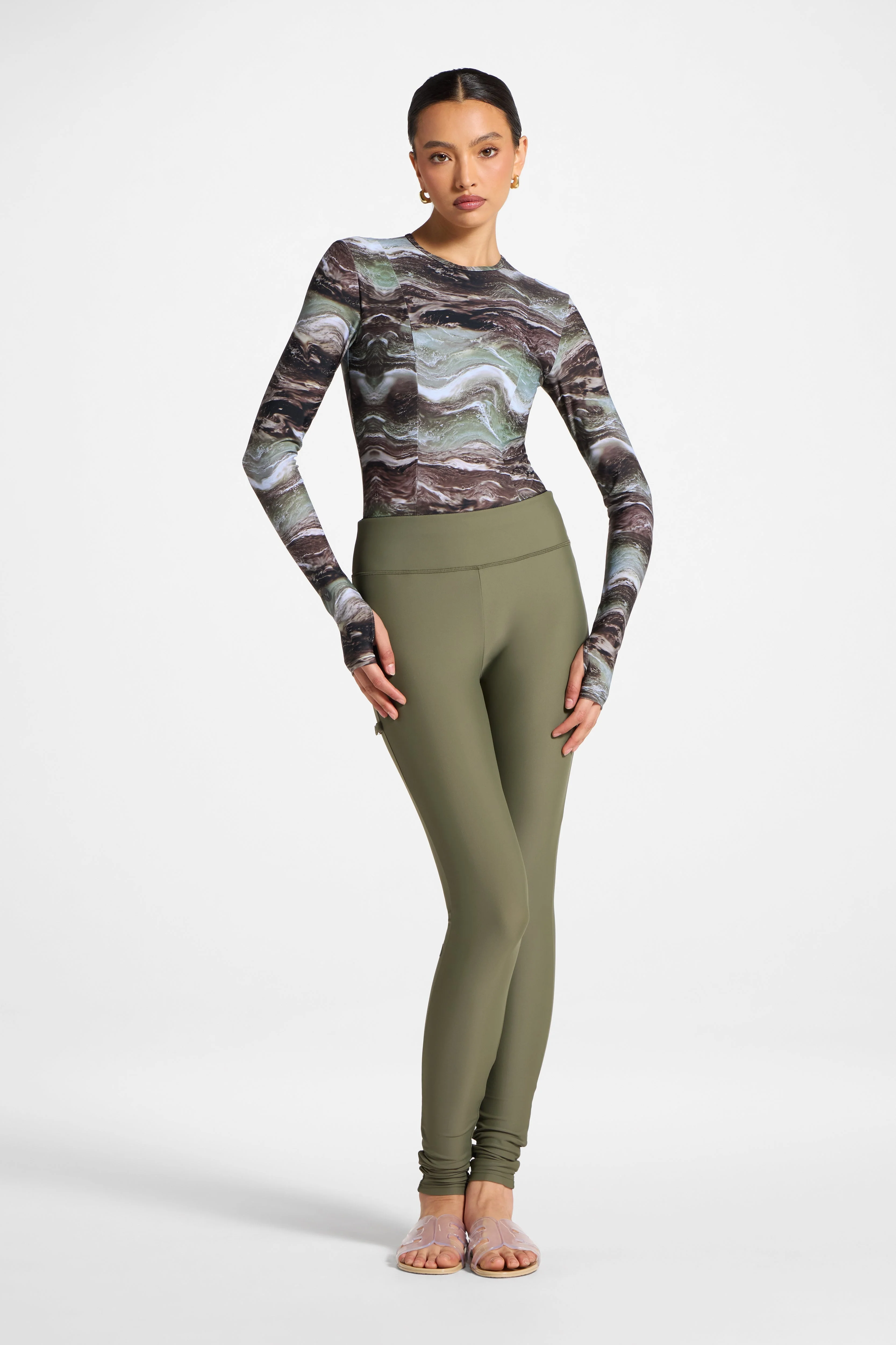 Swim Leggings - Dusty Olive - Image 3