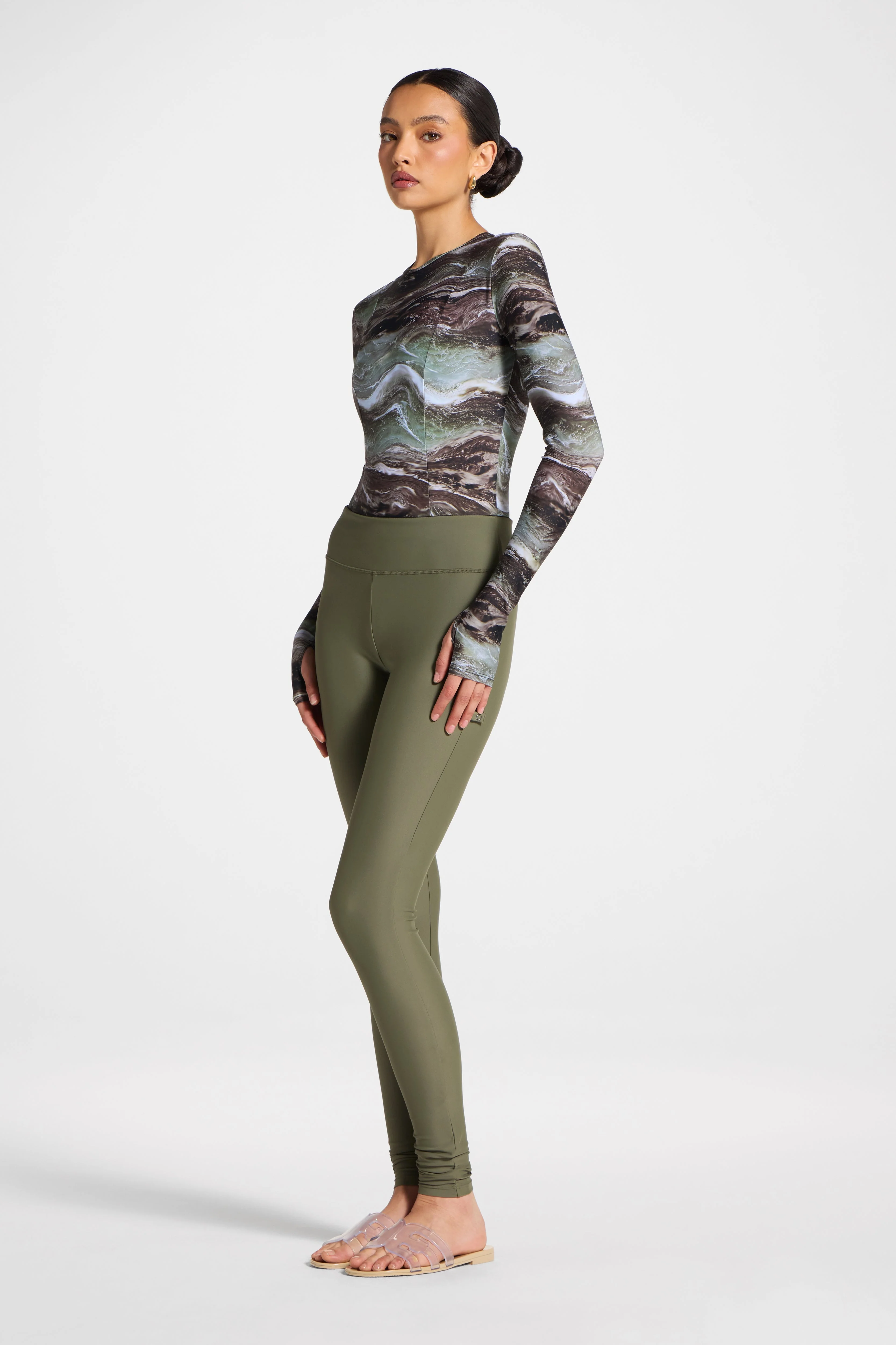 Swim Leggings - Dusty Olive - Image 4
