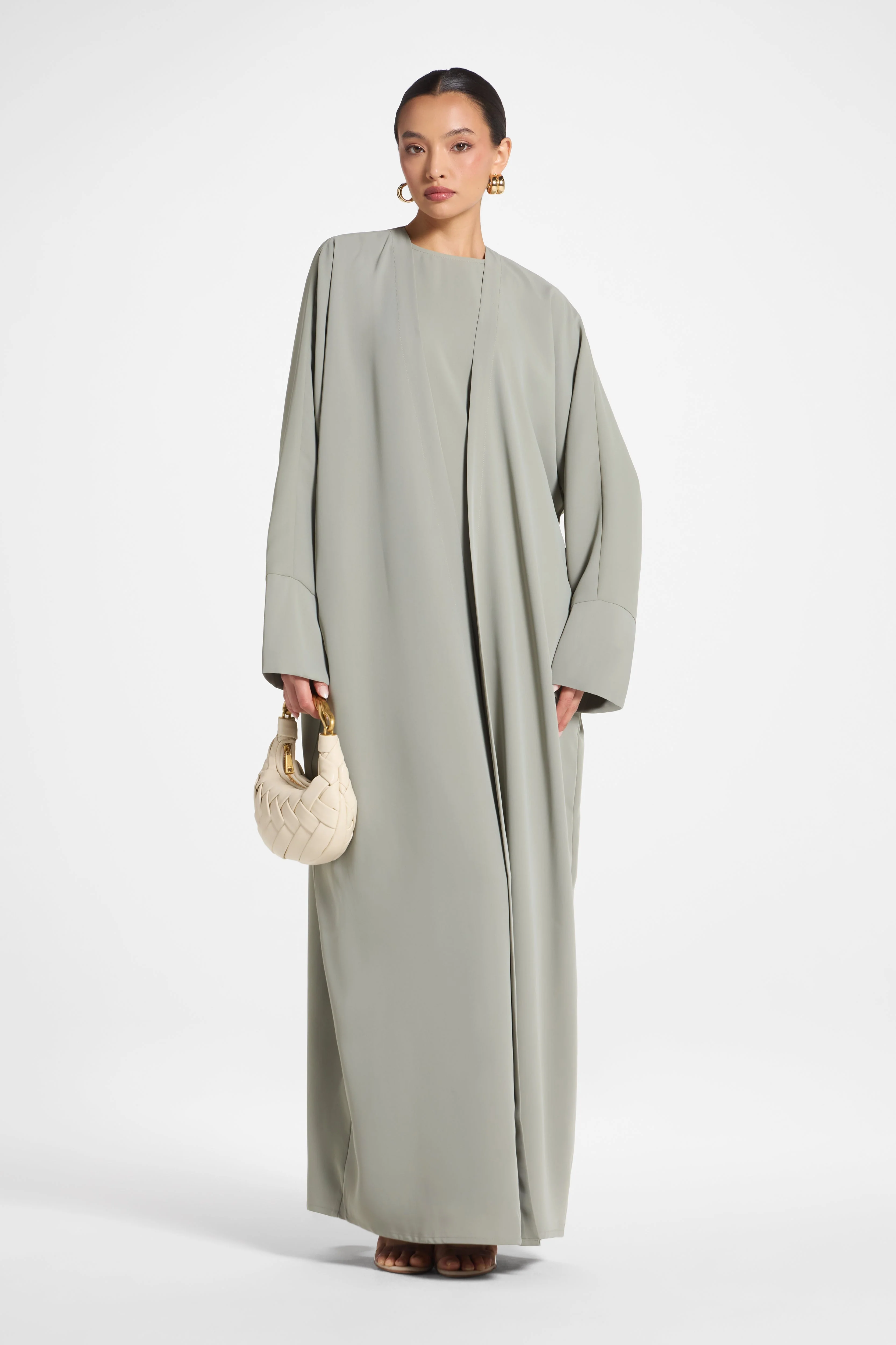 Signature Open Abaya - Dusty Olive - Image 2