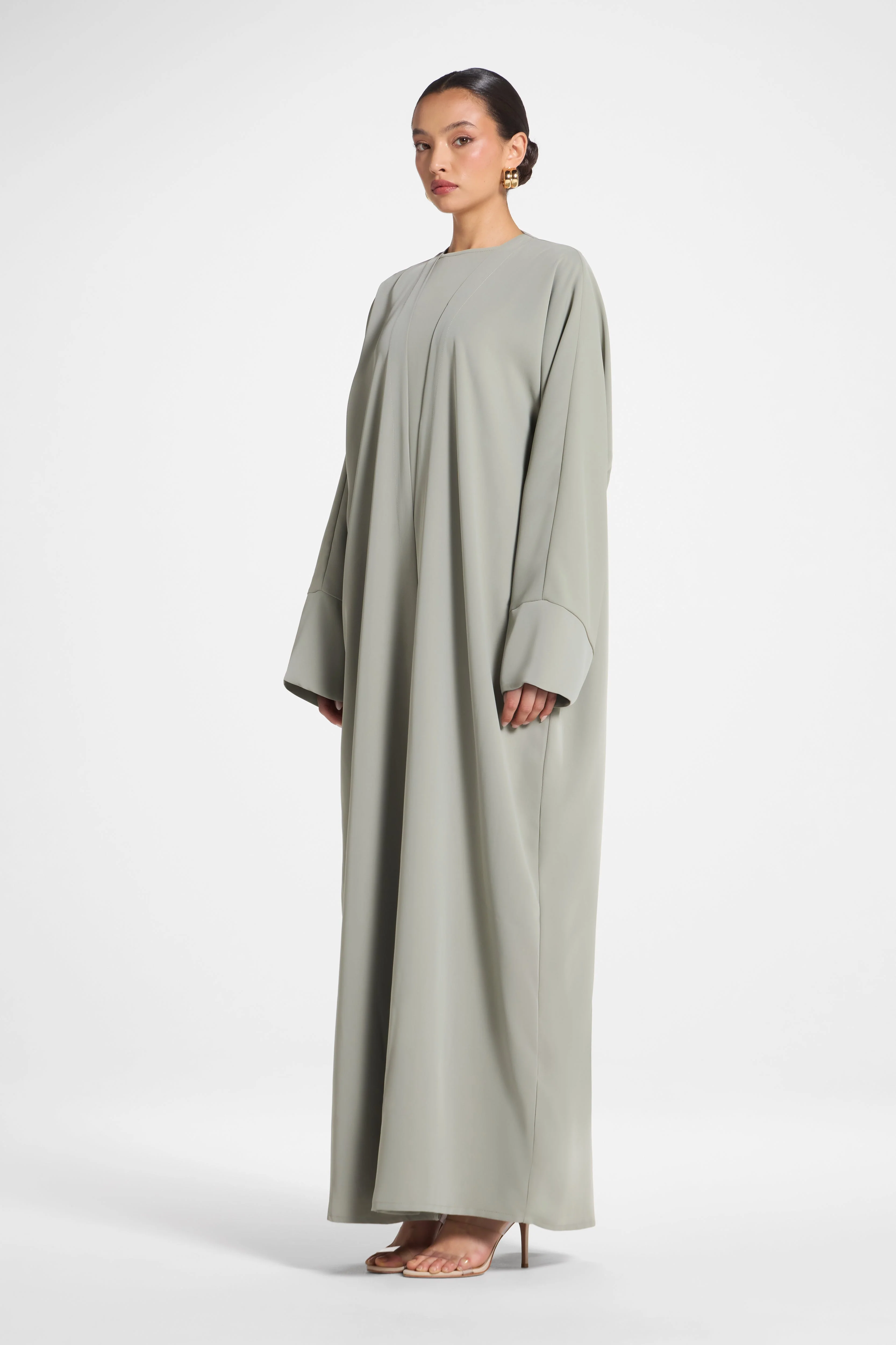 Signature Open Abaya - Dusty Olive - Image 5