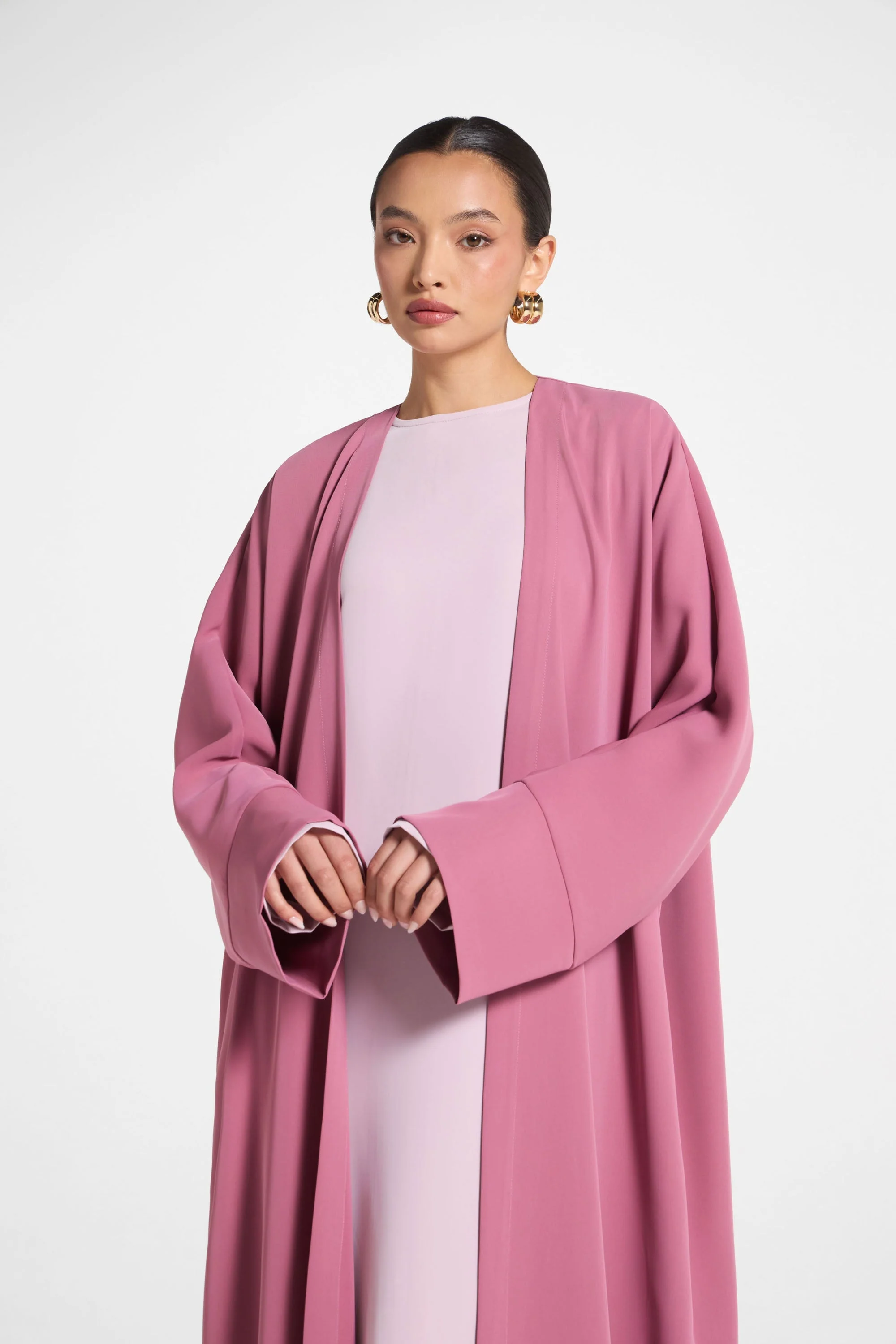 Signature Open Abaya - Vintage Rose - Image 3