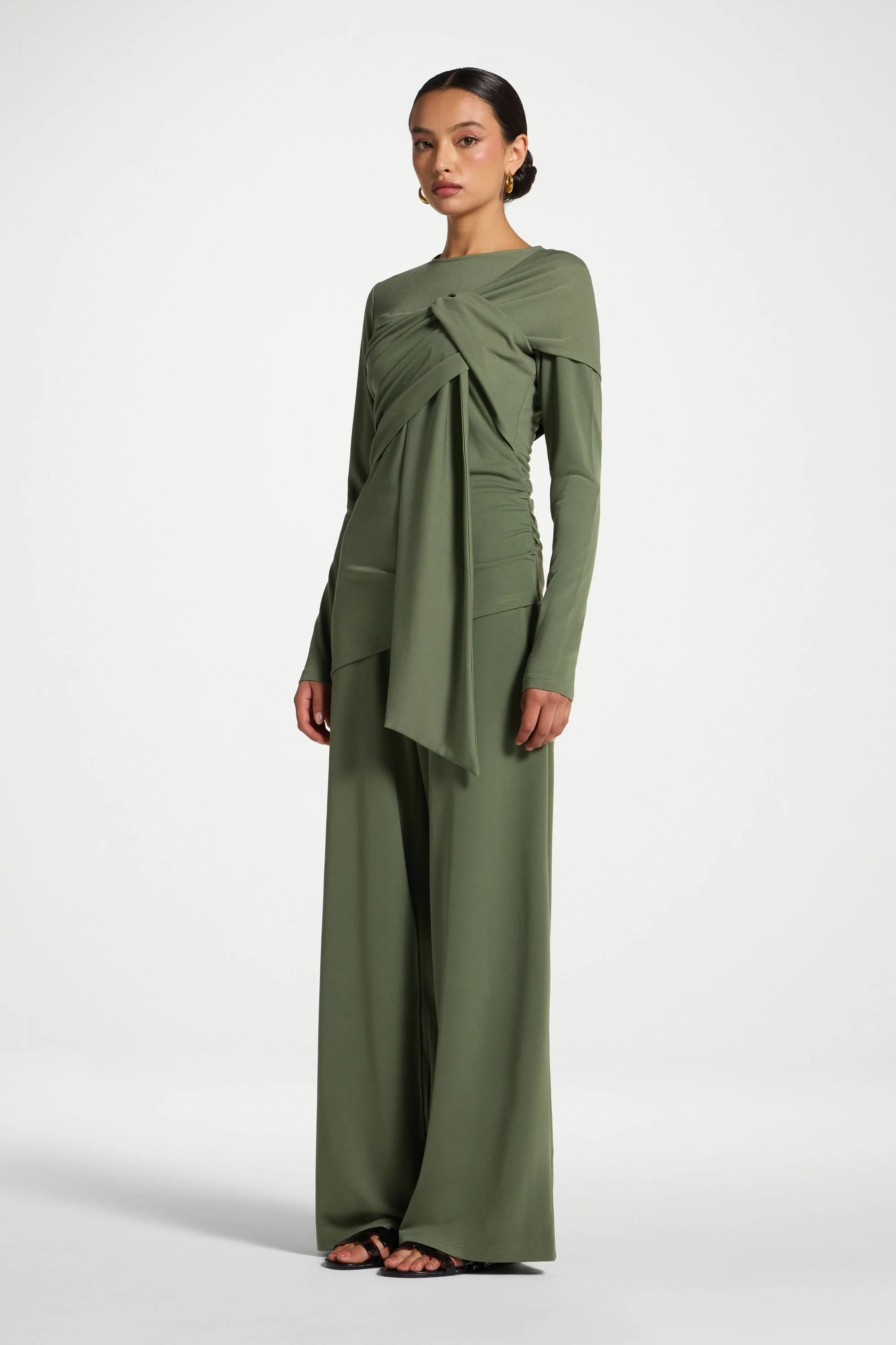 Tencel Wrap Top - Basil - Image 3