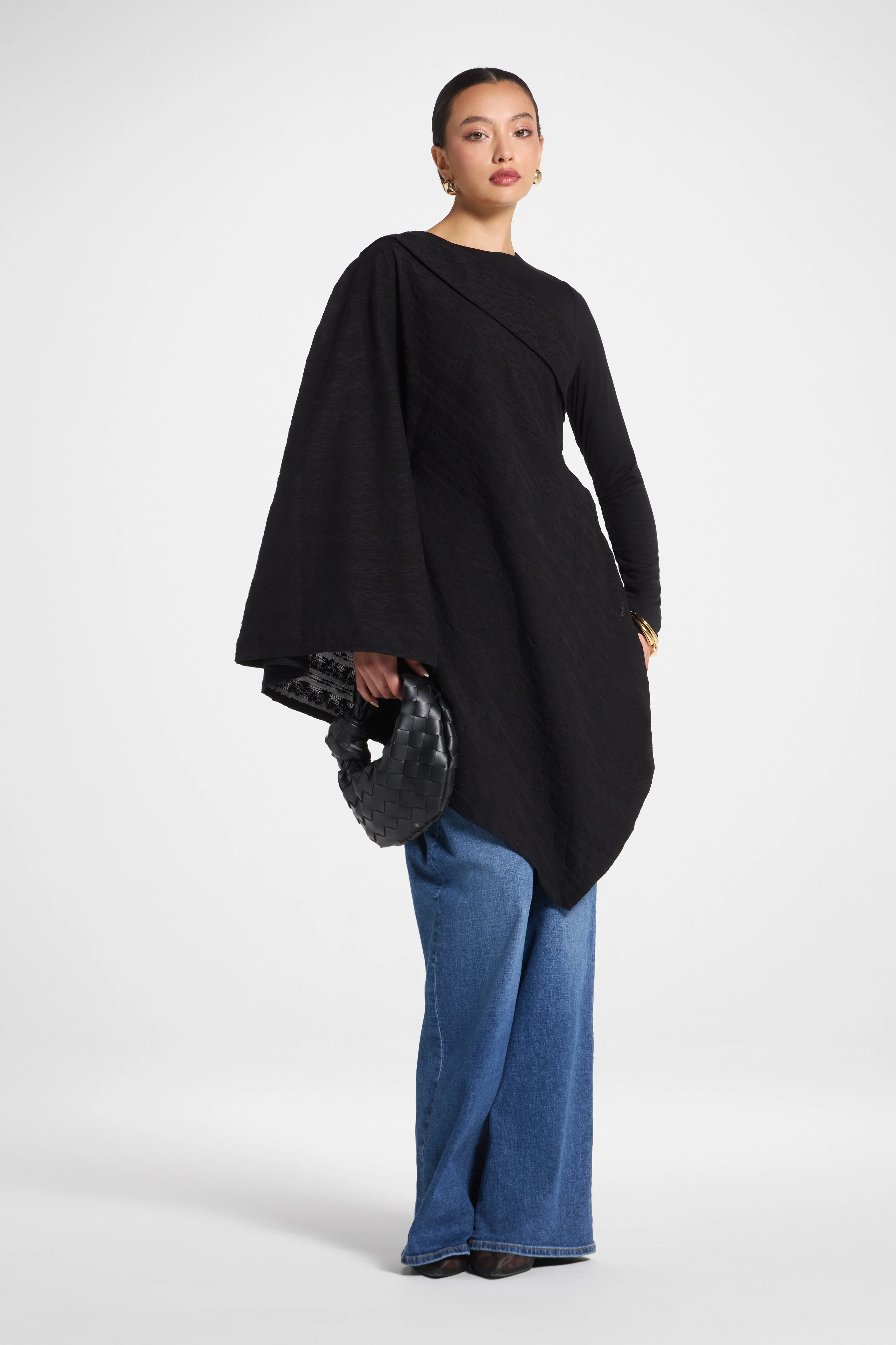 Textured Asymmetric Overlay Top - Image 2