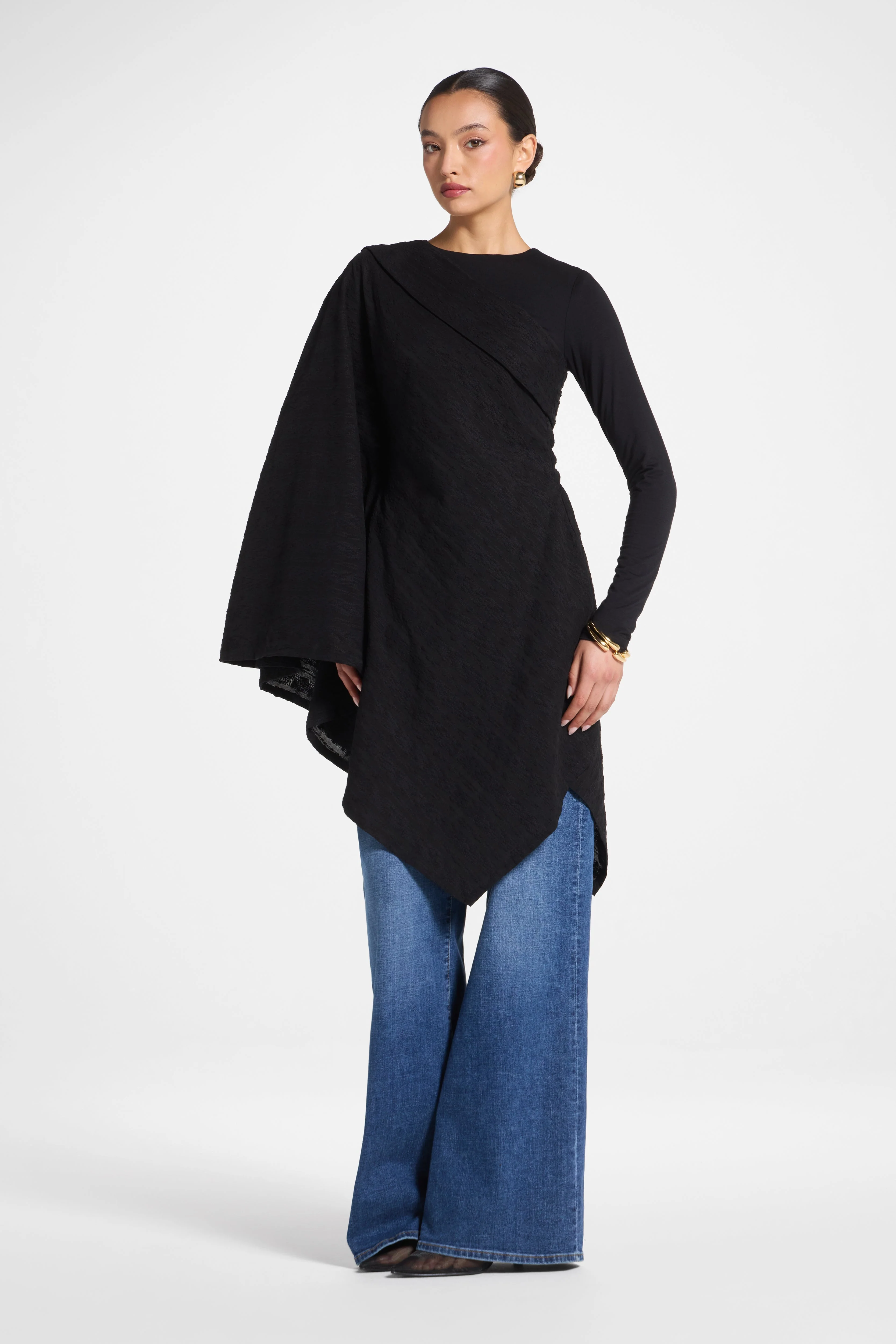 Textured Asymmetric Overlay Top - Image 5