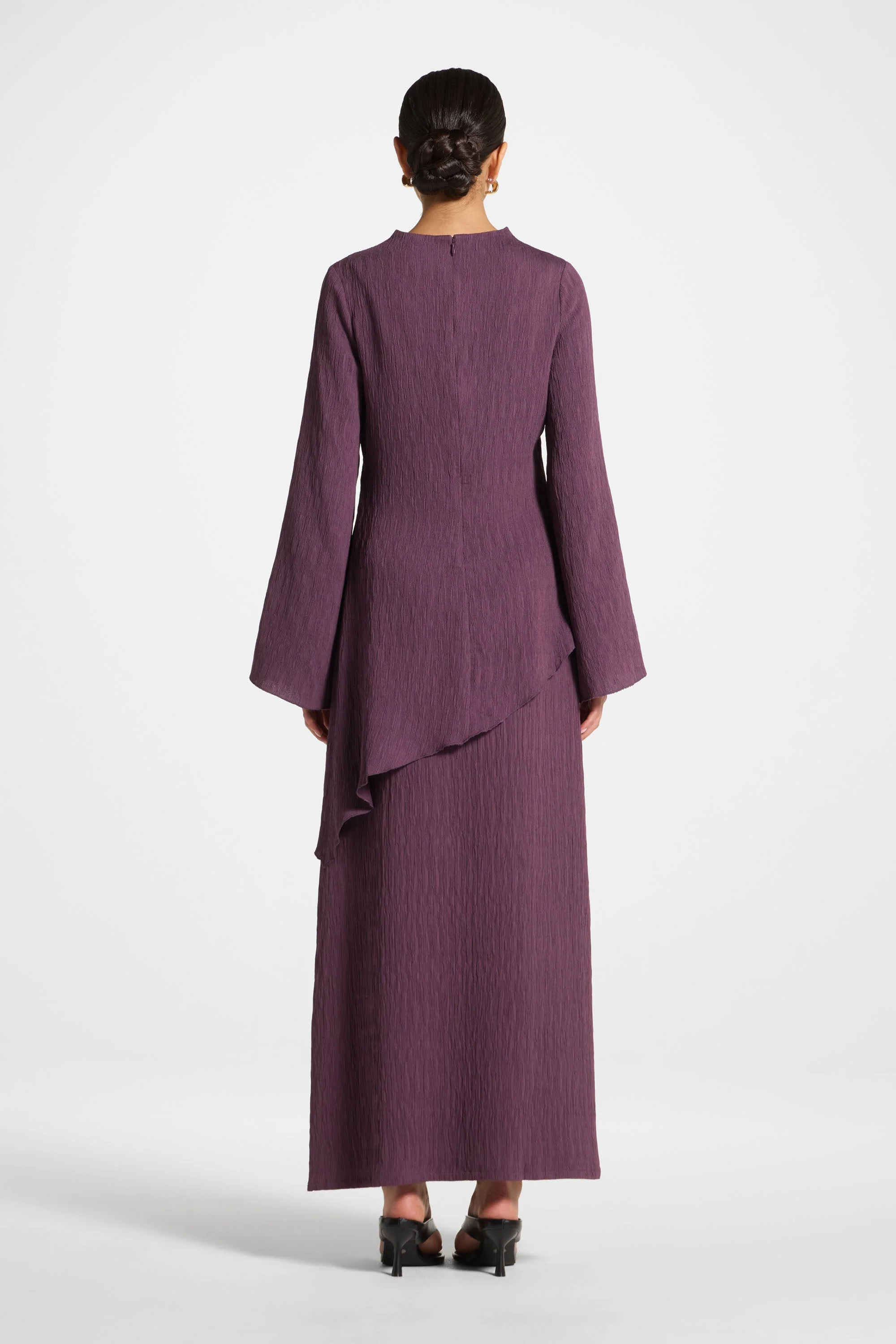 Textured Maxi Skirt - Plum - Image 7