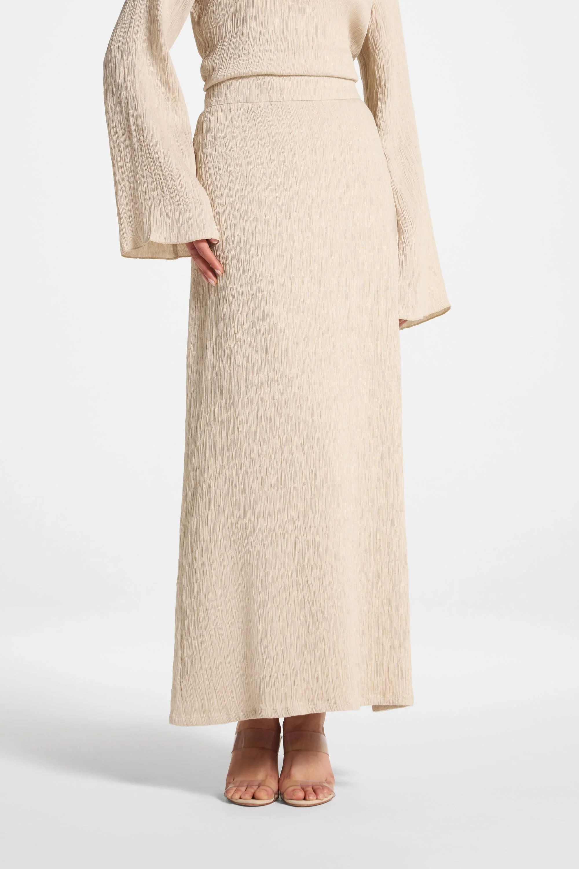 Textured Maxi Skirt - Stone - Image 2