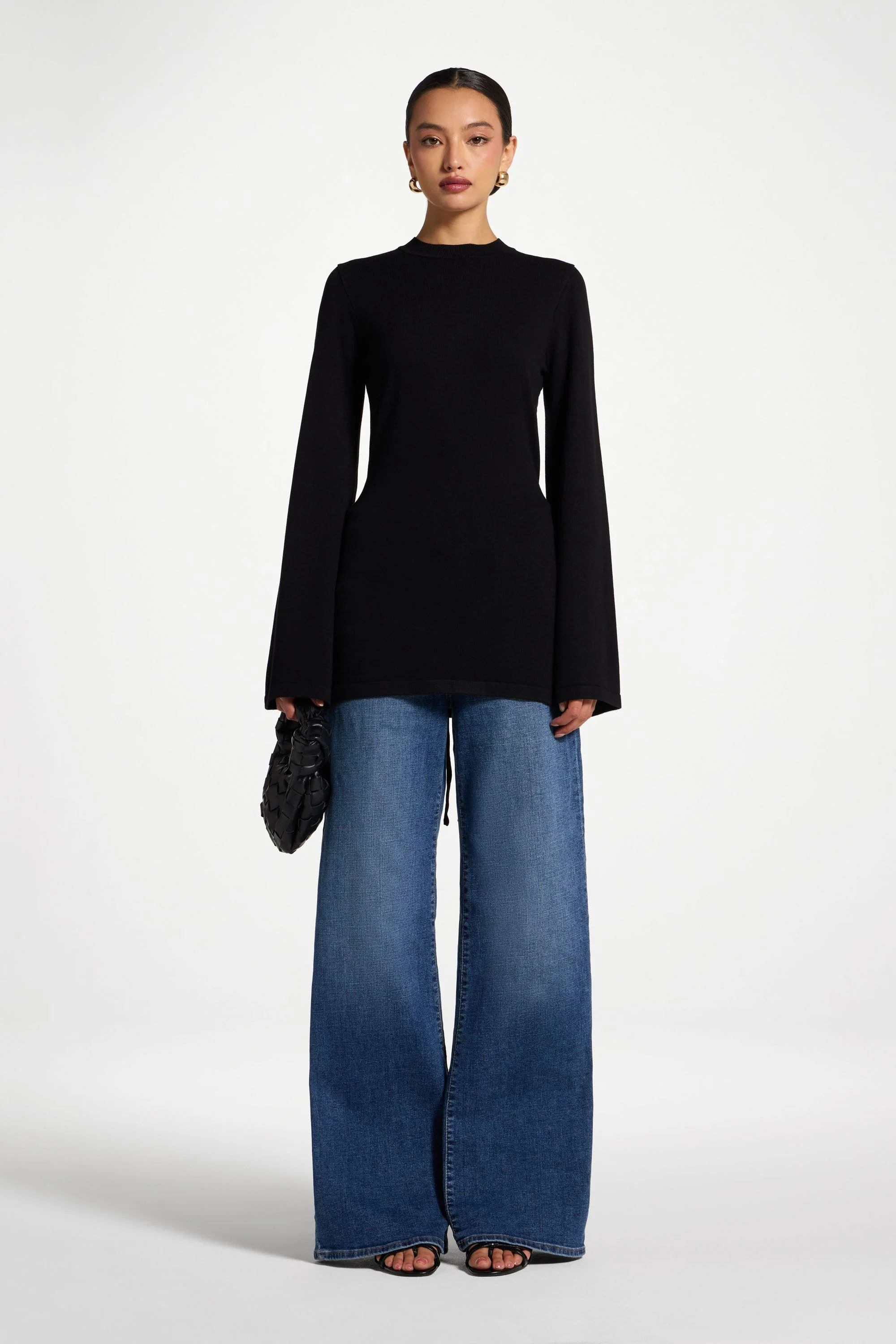 Tie Back Knit Top - Black - Image 2