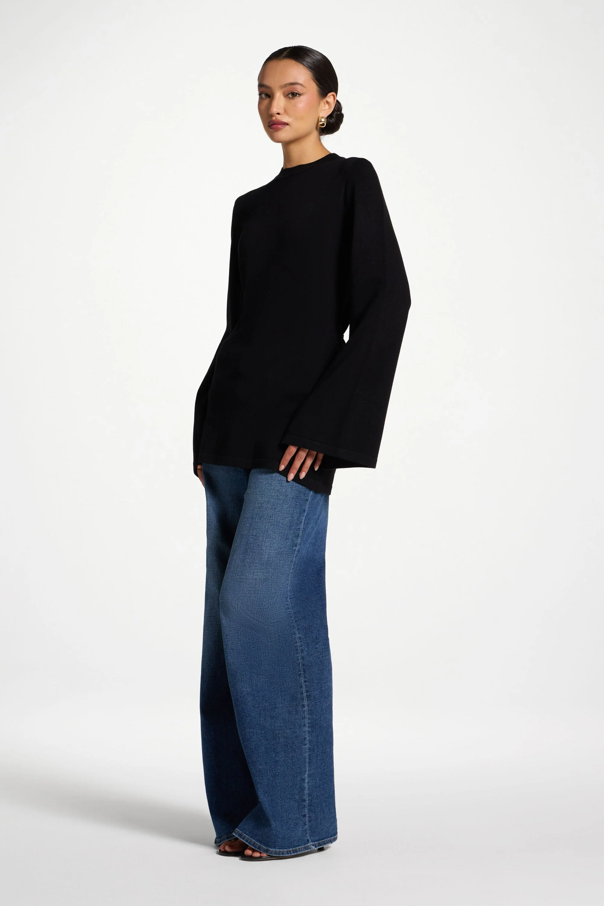 Tie Back Knit Top - Black - Image 4