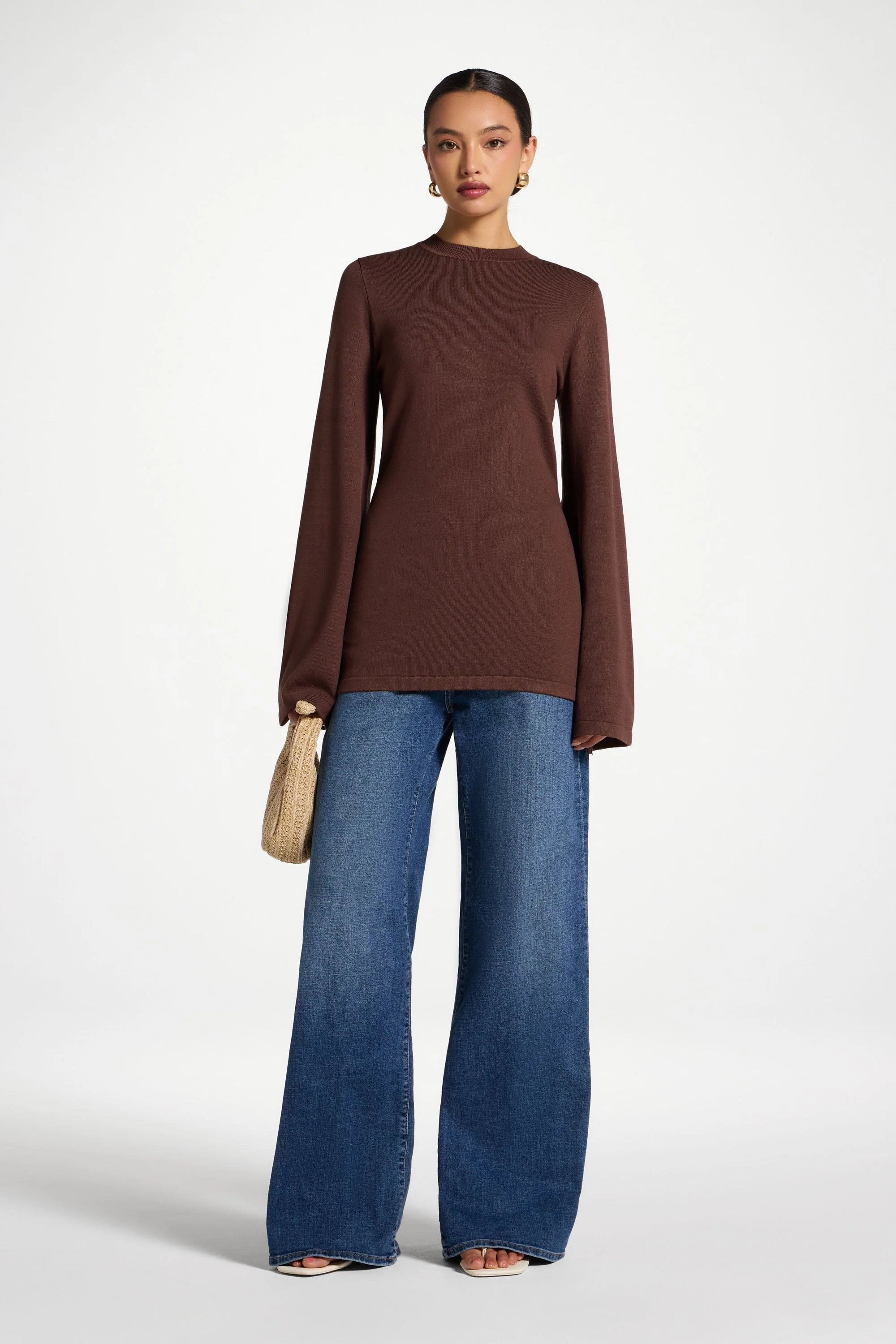 Tie Back Knit Top - Qahwah - Image 3