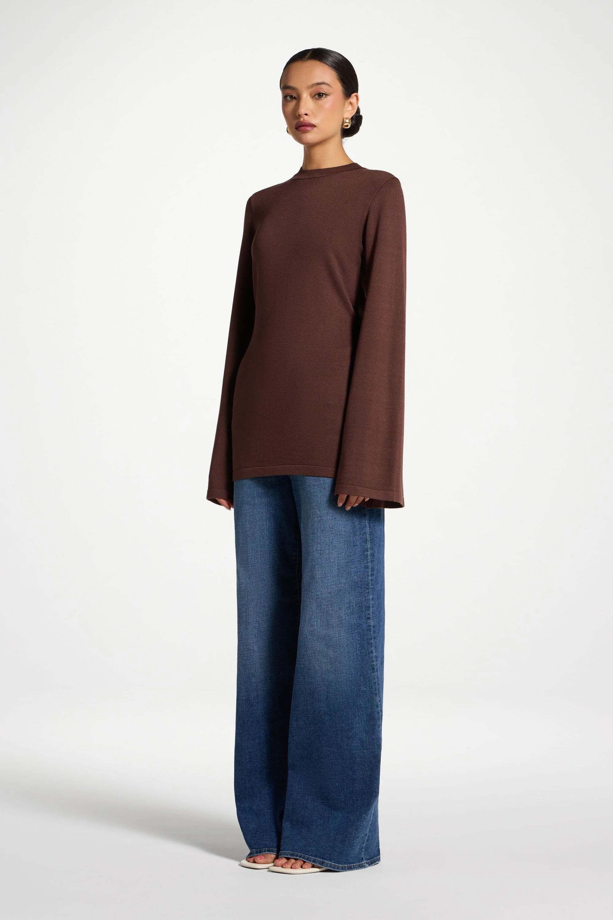 Tie Back Knit Top - Qahwah - Image 4