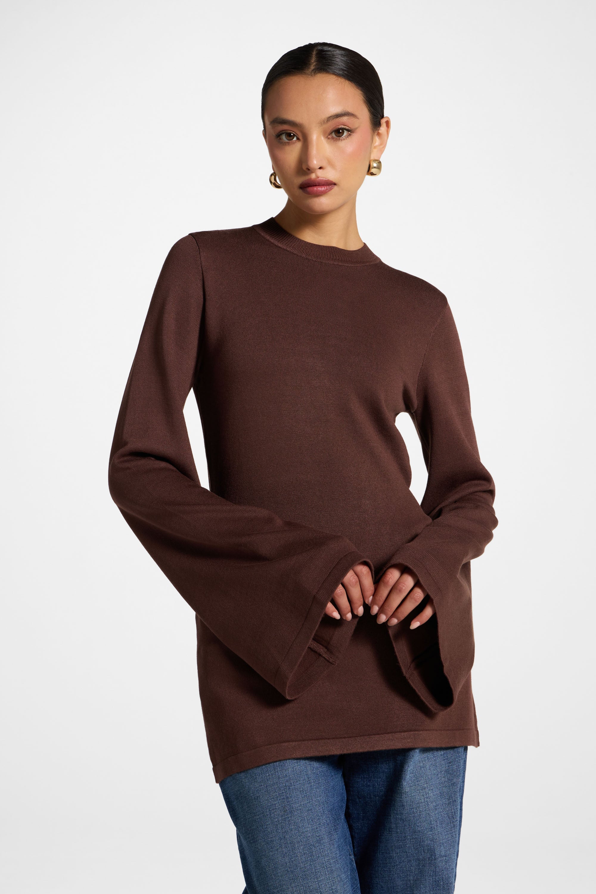 Tie Back Knit Top - Qahwah - Image 5