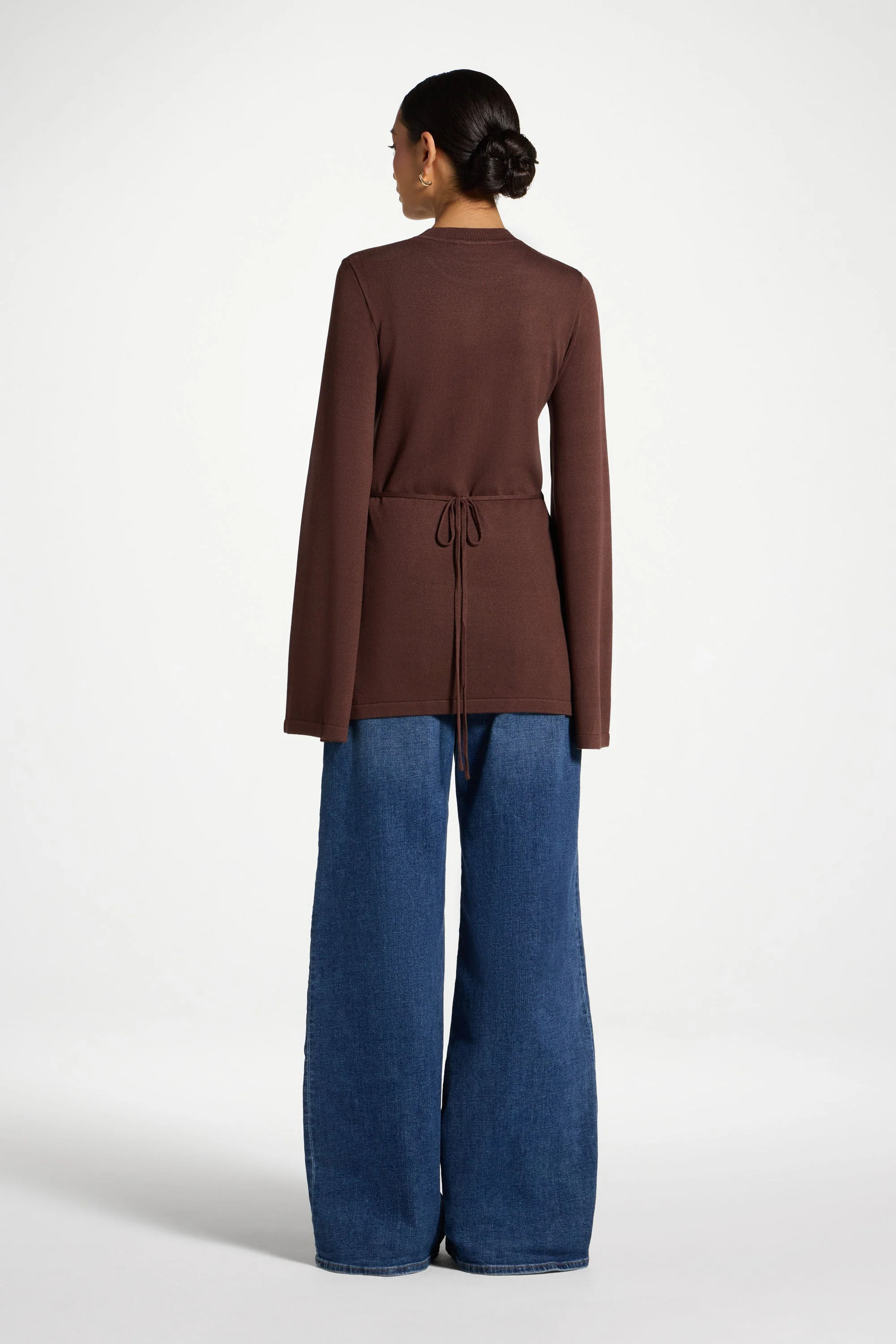 Tie Back Knit Top - Qahwah - Image 7
