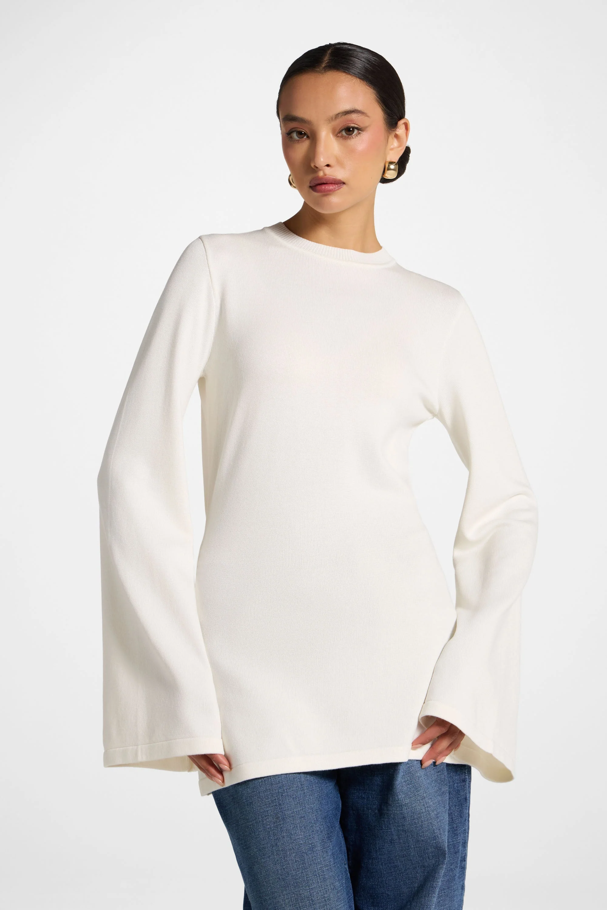 Tie Back Knit Top - White