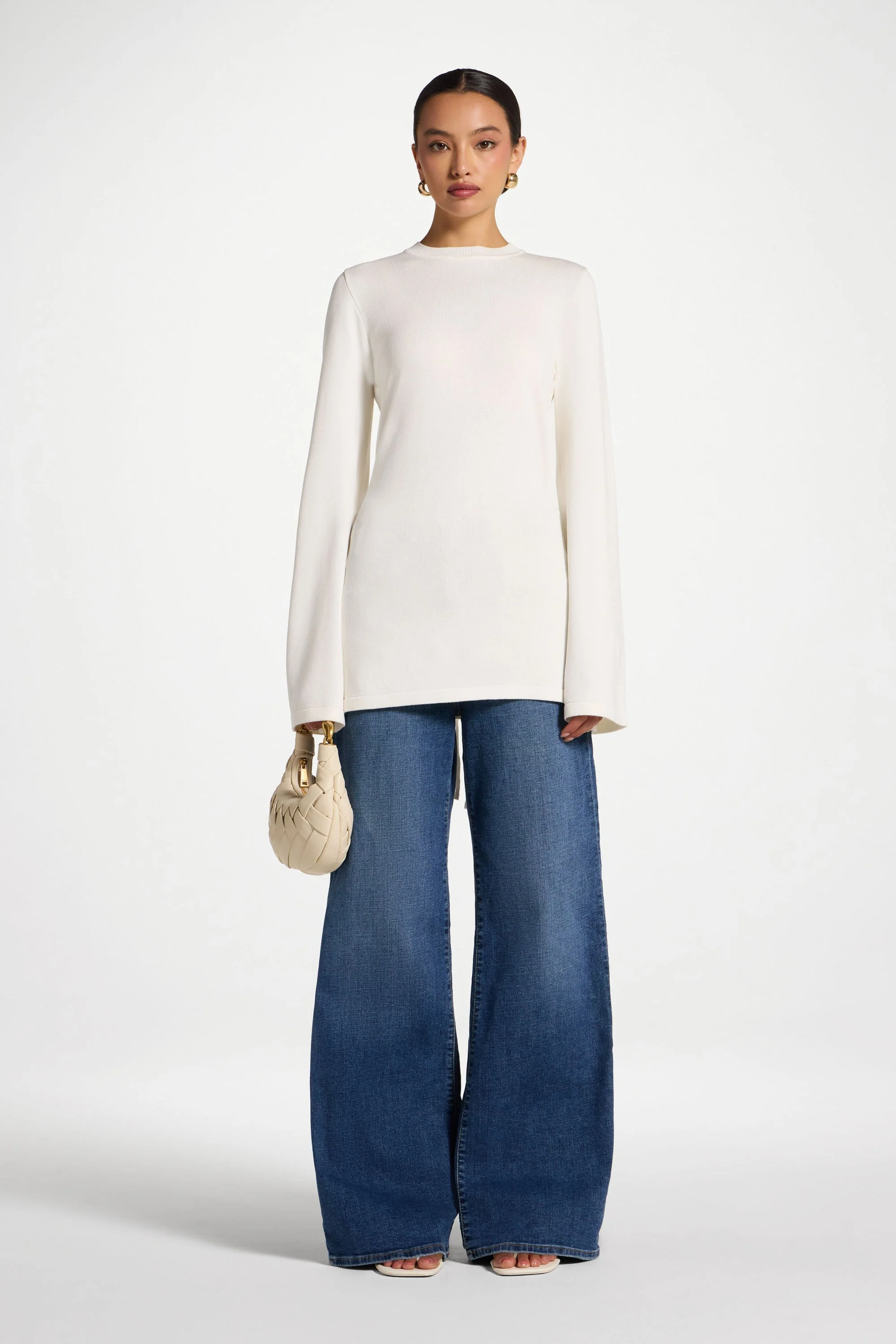 Tie Back Knit Top - White - Image 2