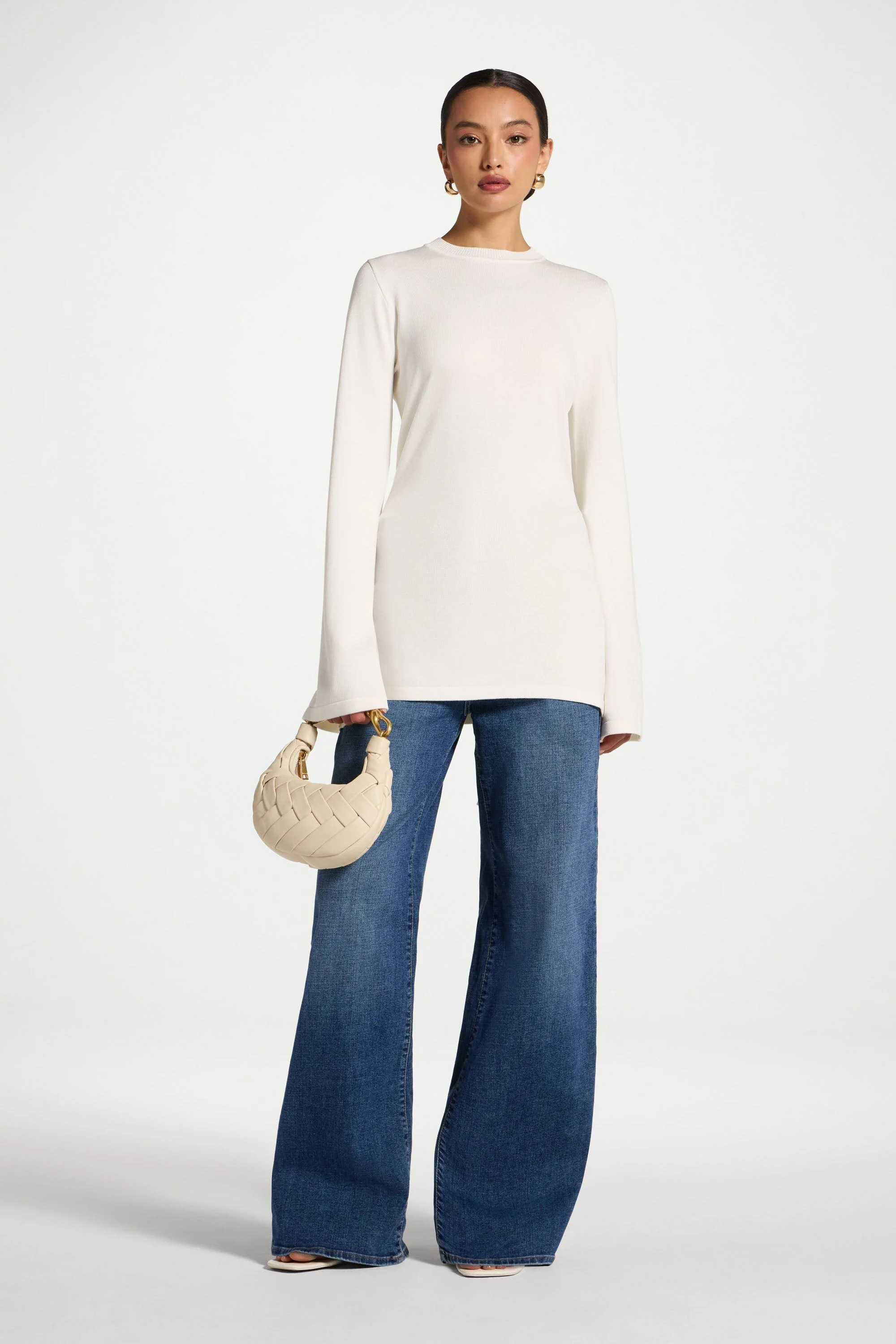 Tie Back Knit Top - White - Image 3