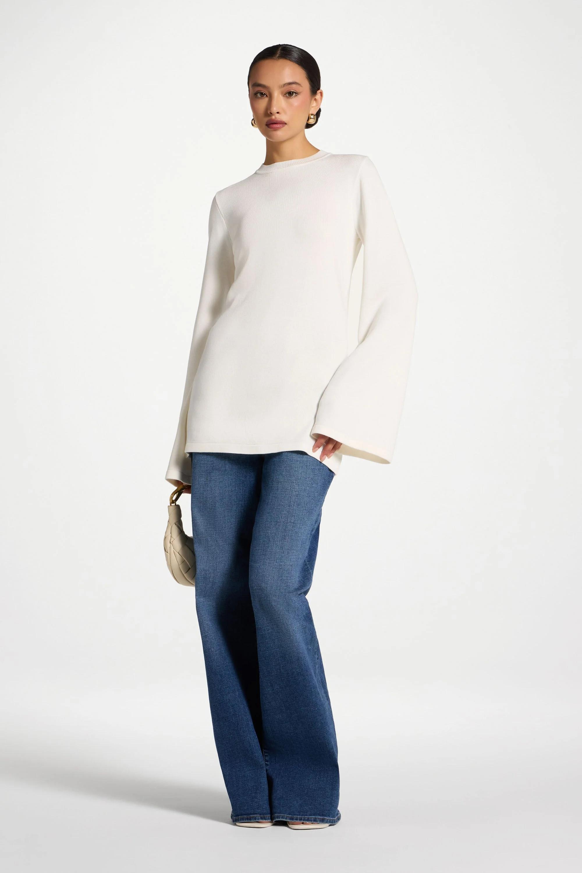 Tie Back Knit Top - White - Image 4